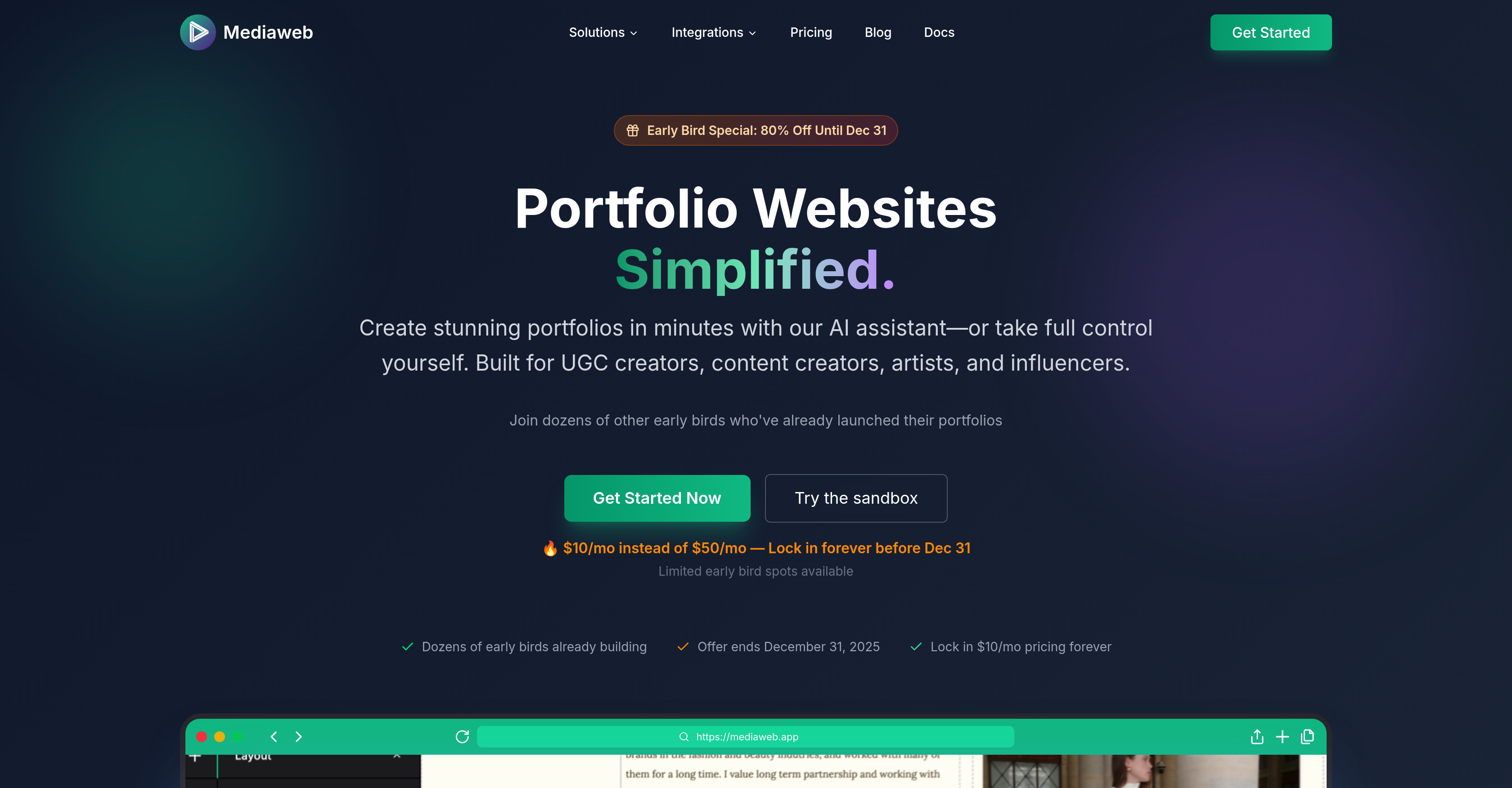 Mediaweb - Screenshot showing the interface and features of this AI tool