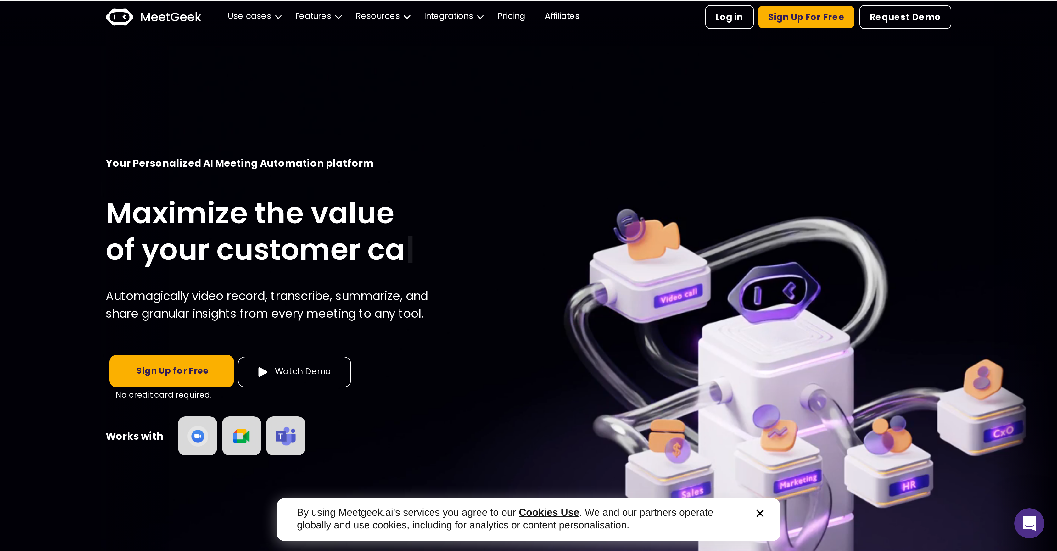 MeetGeek - Screenshot showing the interface and features of this AI tool