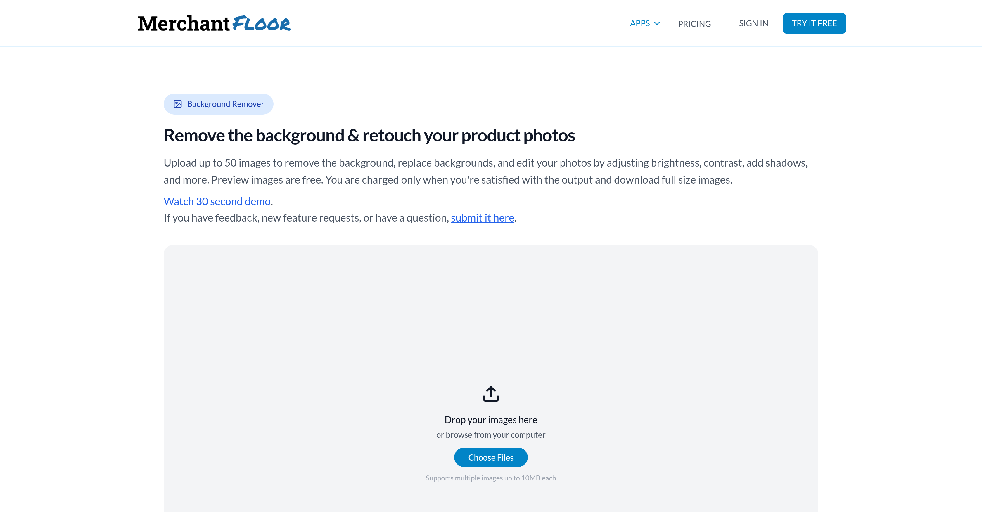 Merchant Floor | Background Remover - Screenshot showing the interface and features of this AI tool