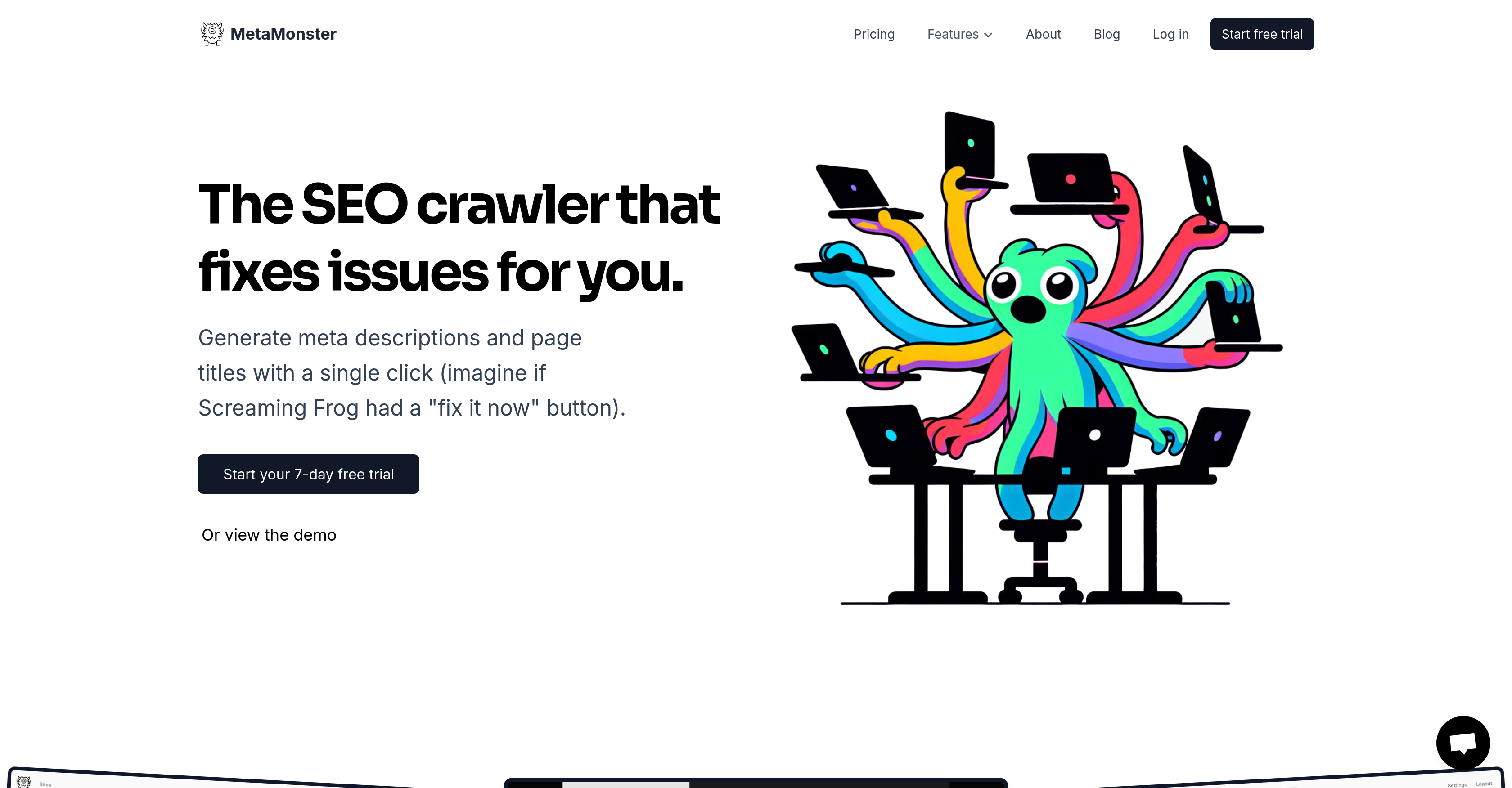 MetaMonster - Screenshot showing the interface and features of this AI tool