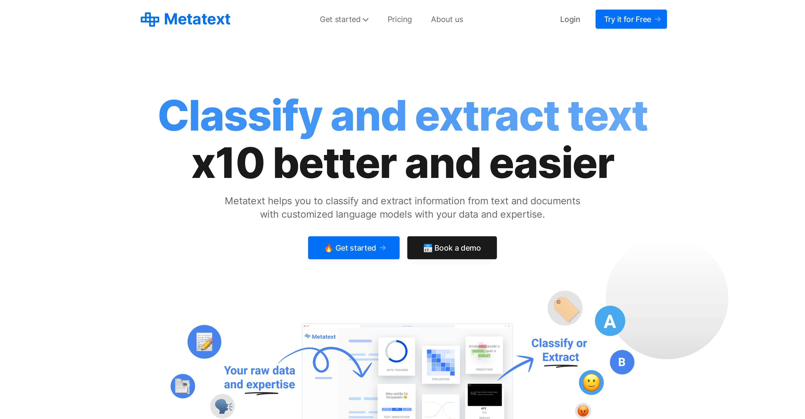Metatext - Screenshot showing the interface and features of this AI tool