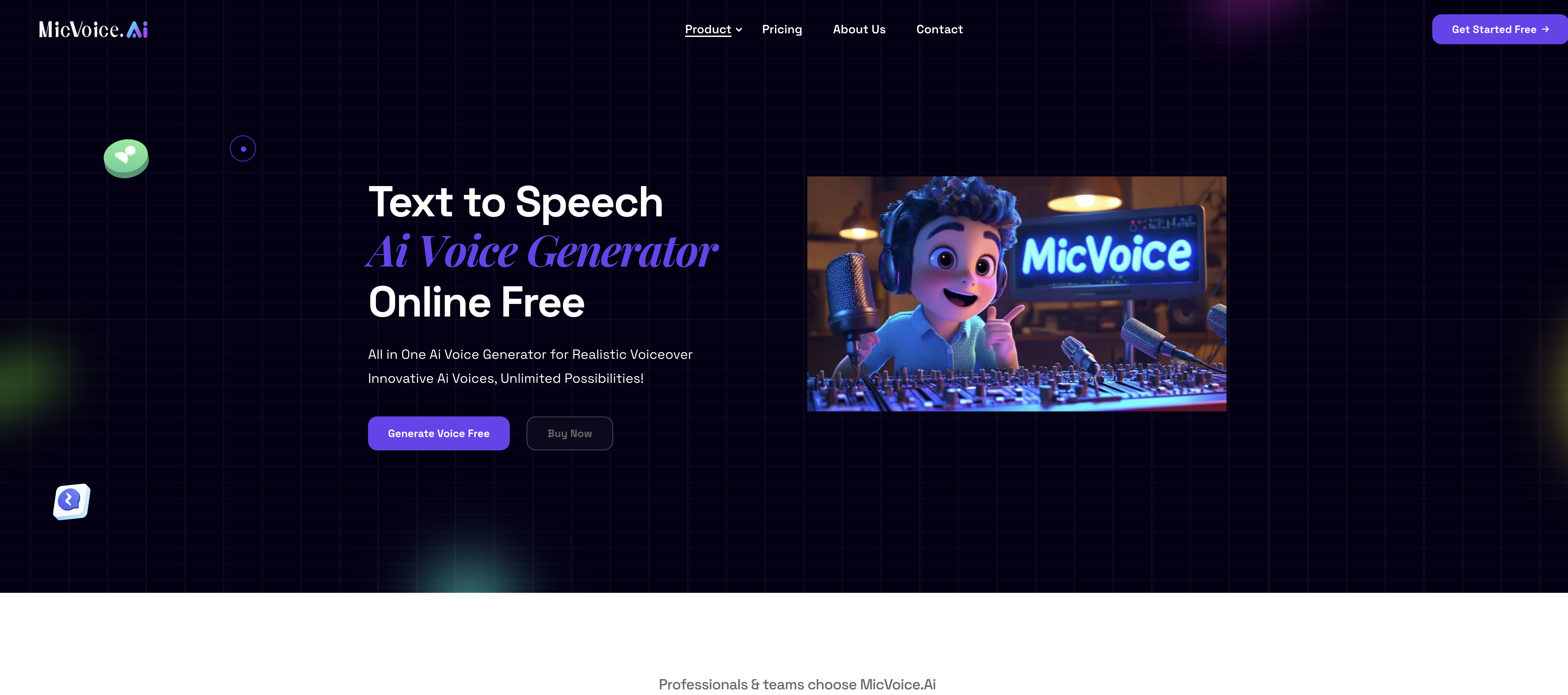MicVoice.AI - Screenshot showing the interface and features of this AI tool