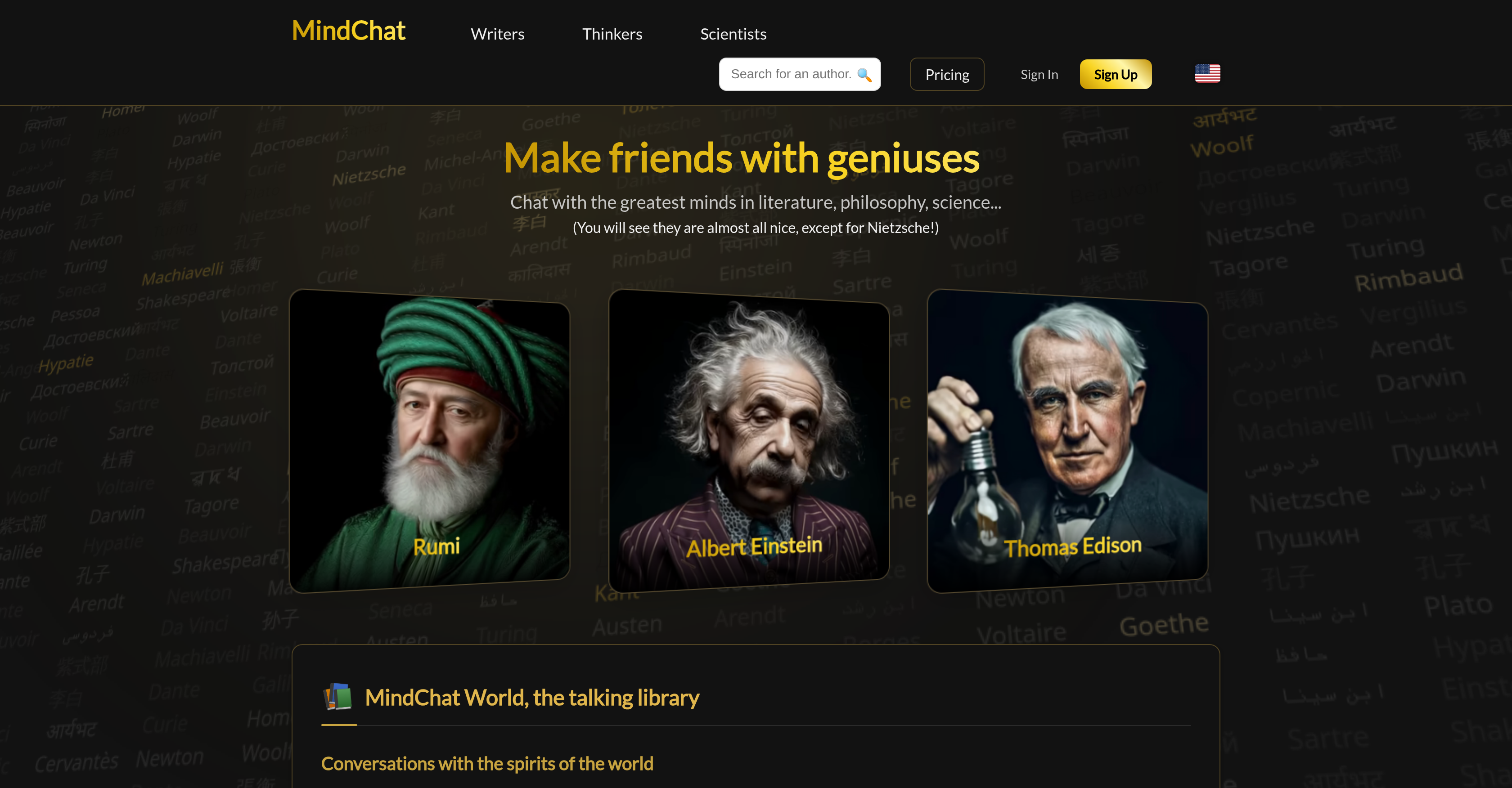 MindChat World - Screenshot showing the interface and features of this AI tool