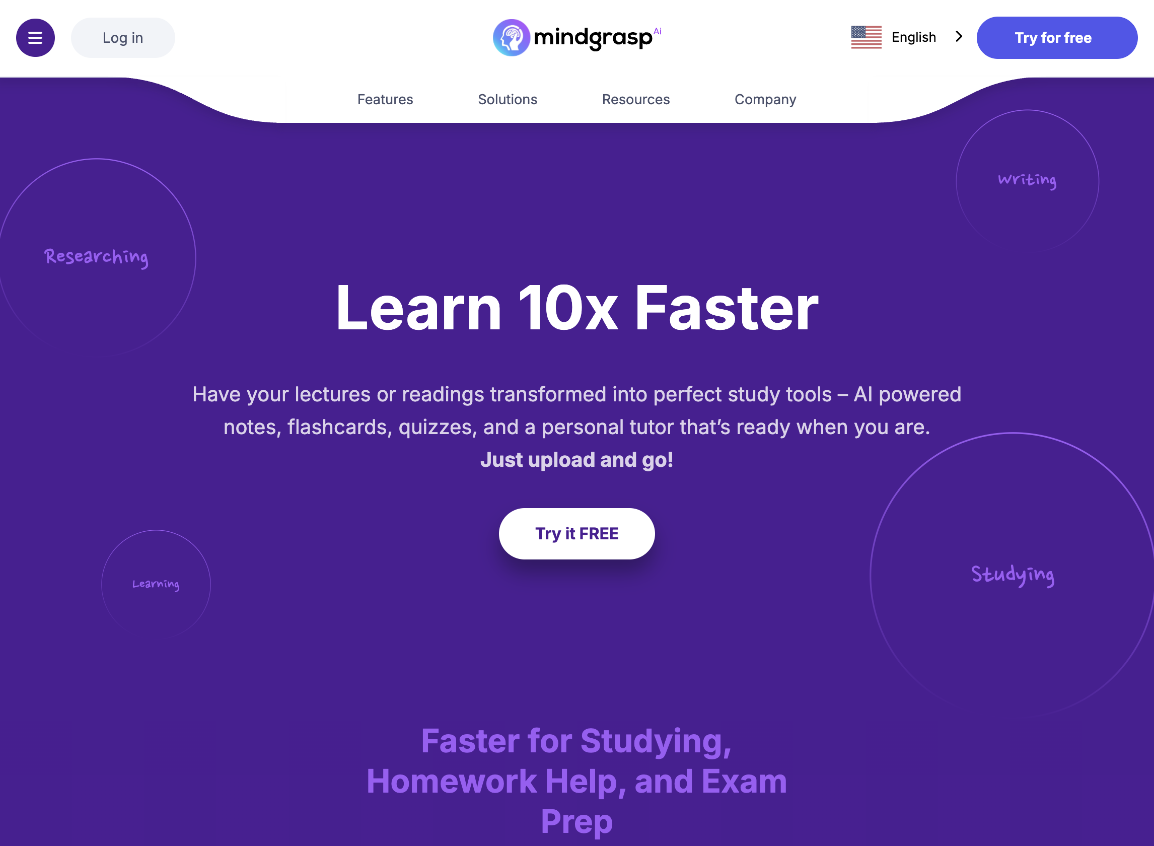 Mindgrasp - Screenshot showing the interface and features of this AI tool