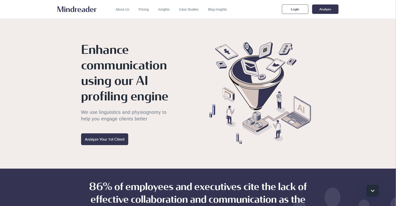 Mindreader - Screenshot showing the interface and features of this AI tool