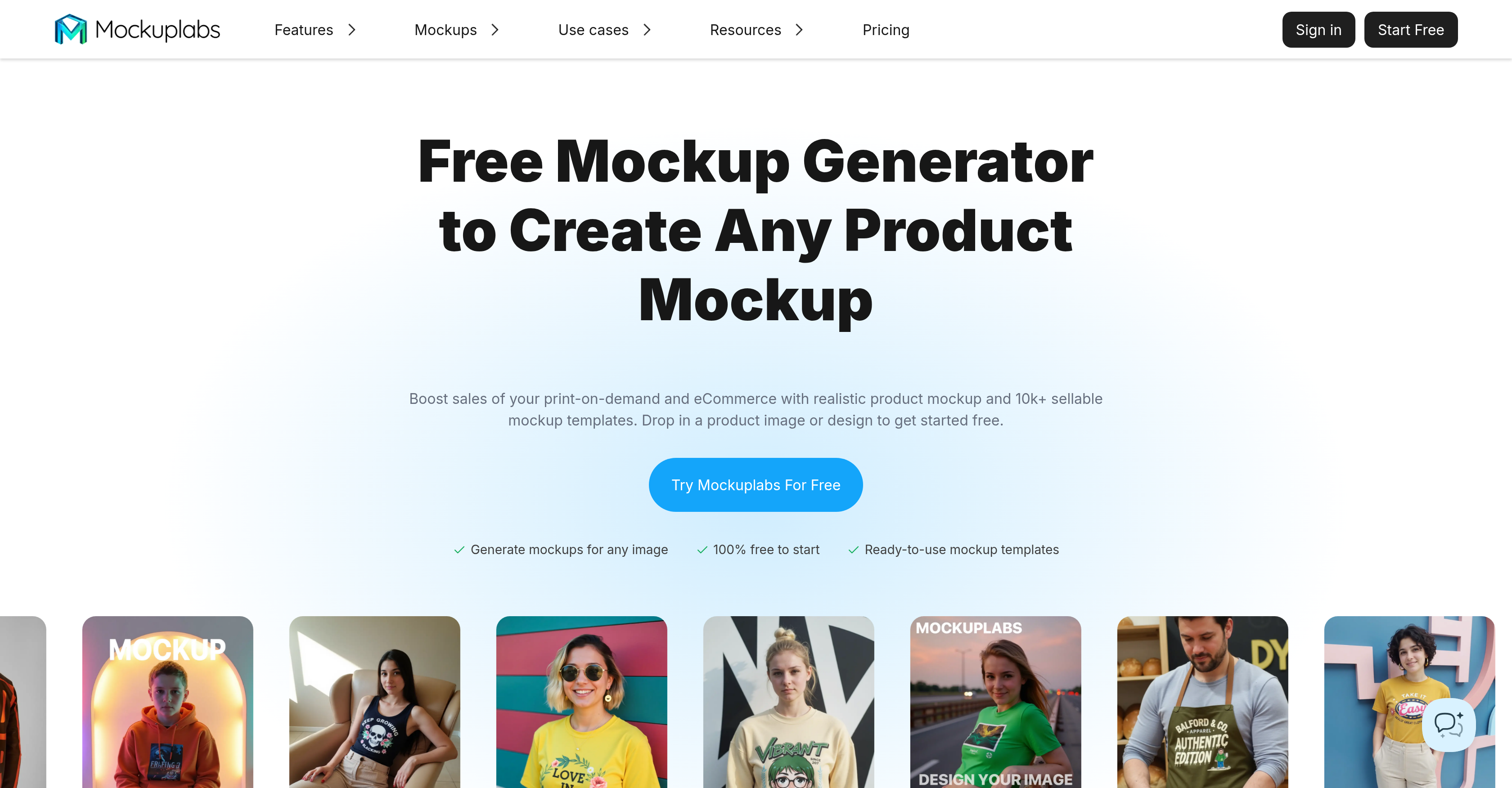 Mockuplabs - Screenshot showing the interface and features of this AI tool