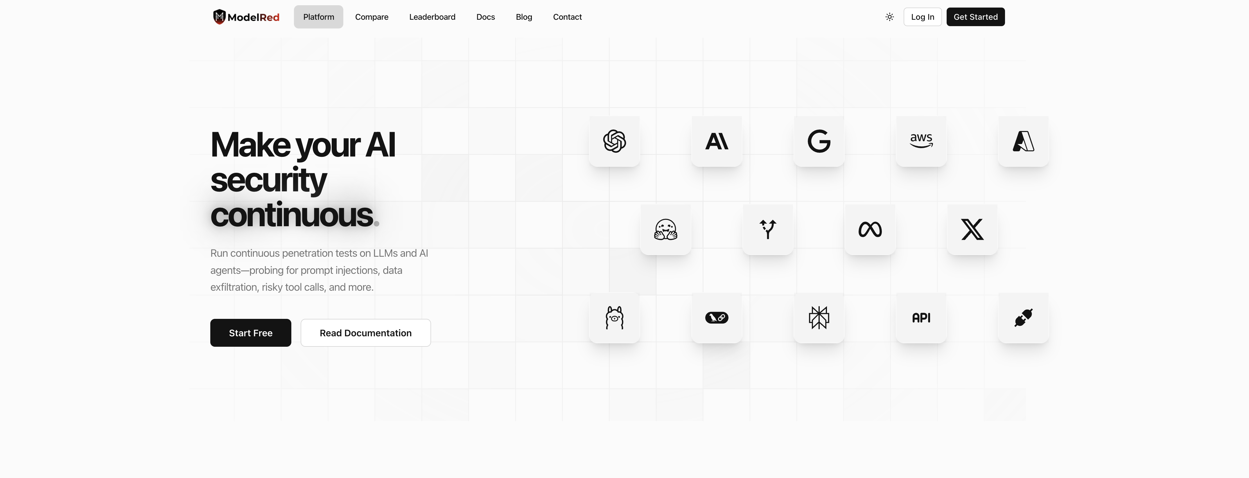 ModelRed - Screenshot showing the interface and features of this AI tool