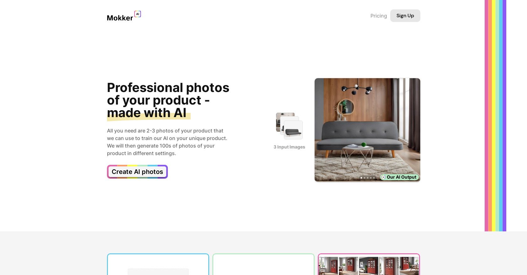 Mokker - Screenshot showing the interface and features of this AI tool