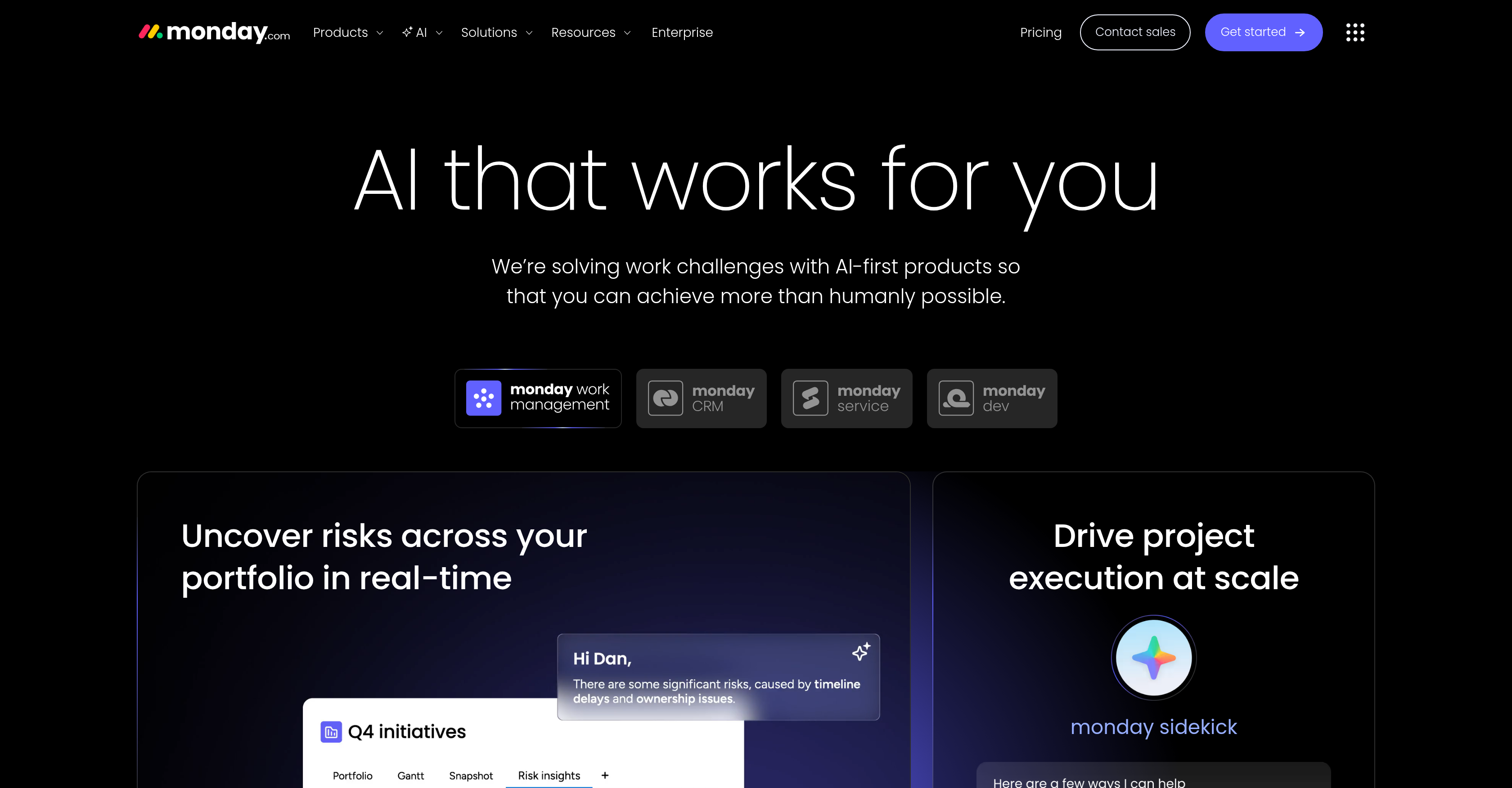 Monday.com - Screenshot showing the interface and features of this AI tool