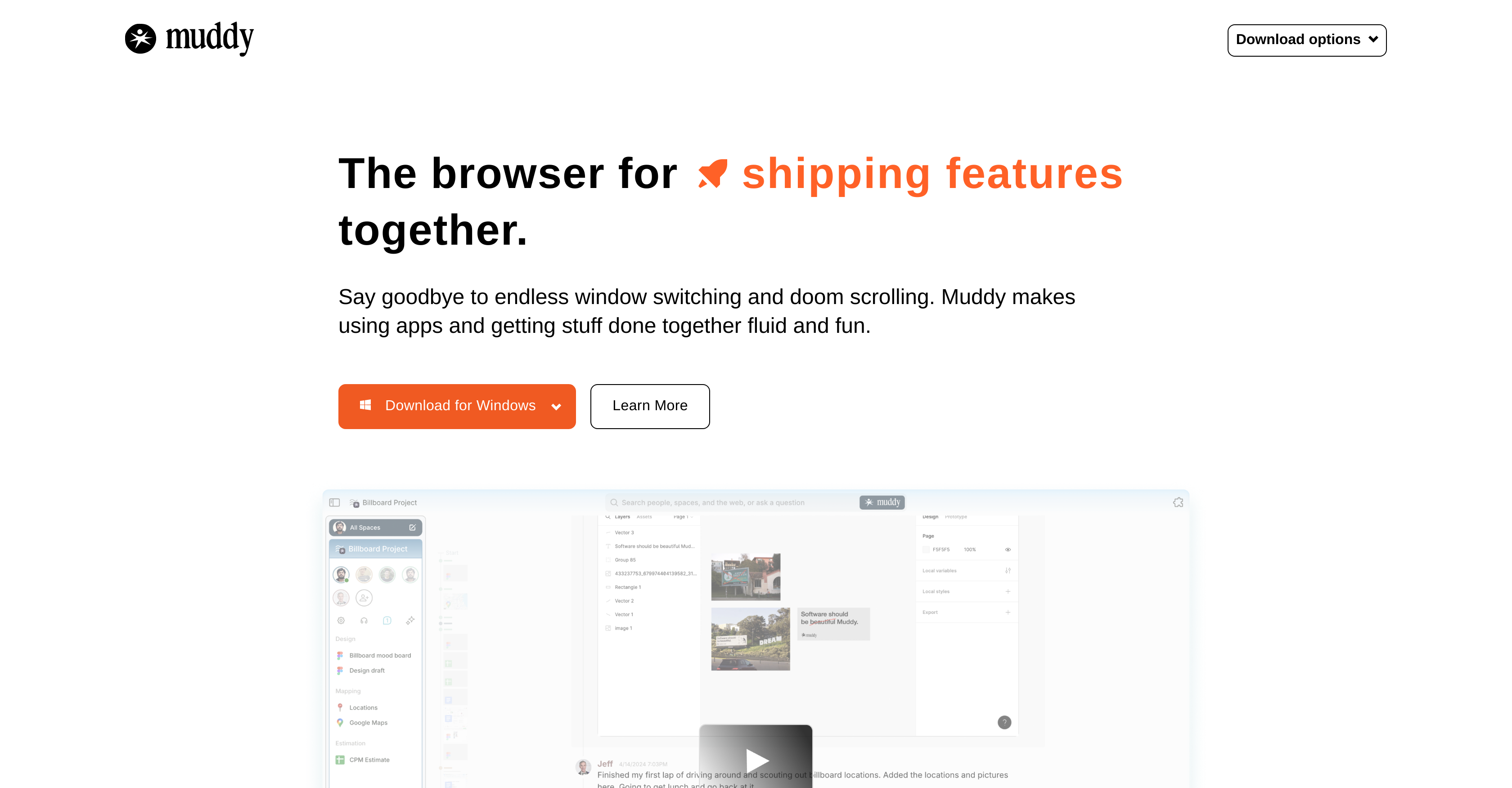 Muddy - Screenshot showing the interface and features of this AI tool