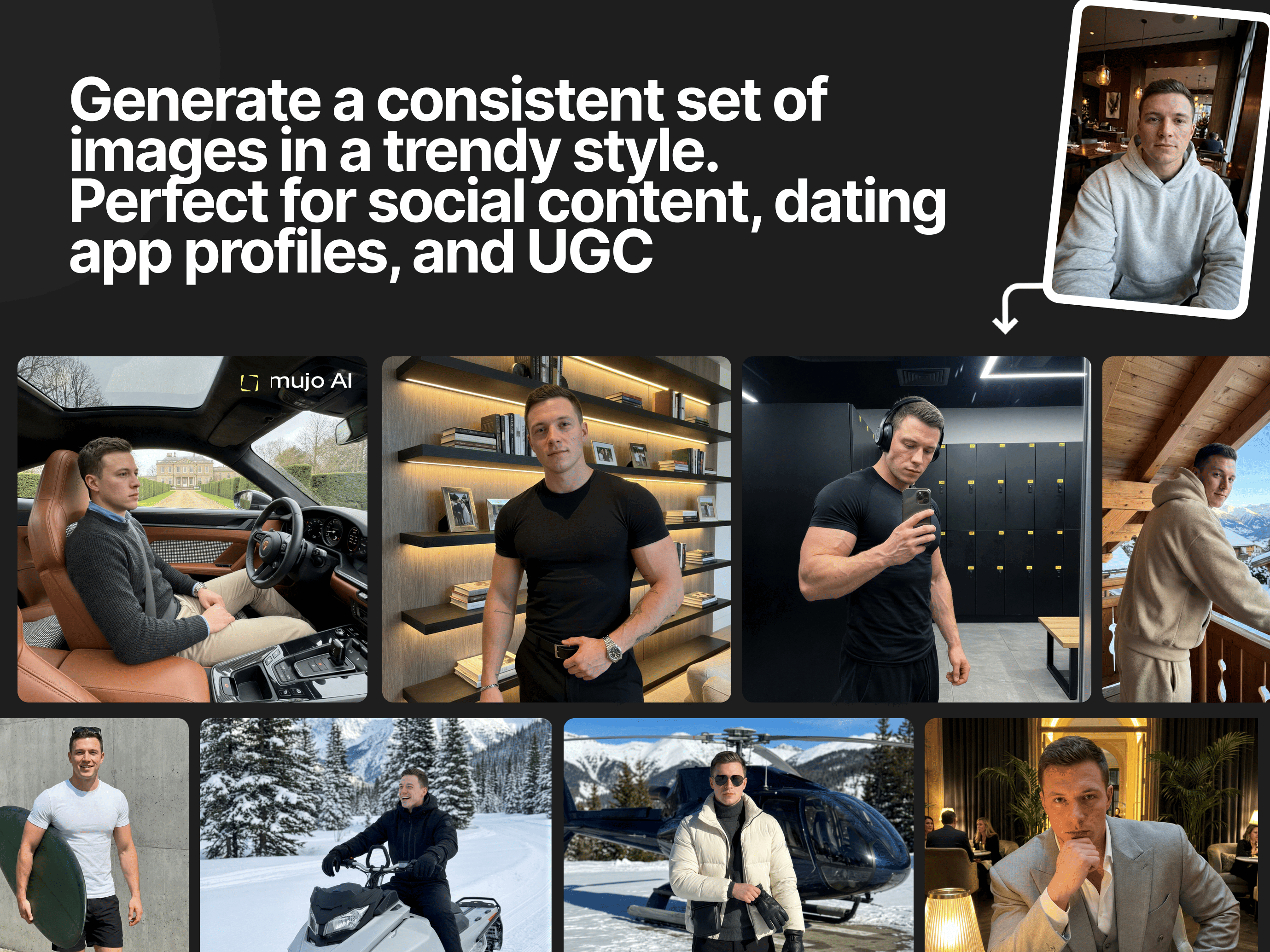 Mujo AI Photoshoot - Screenshot showing the interface and features of this AI tool