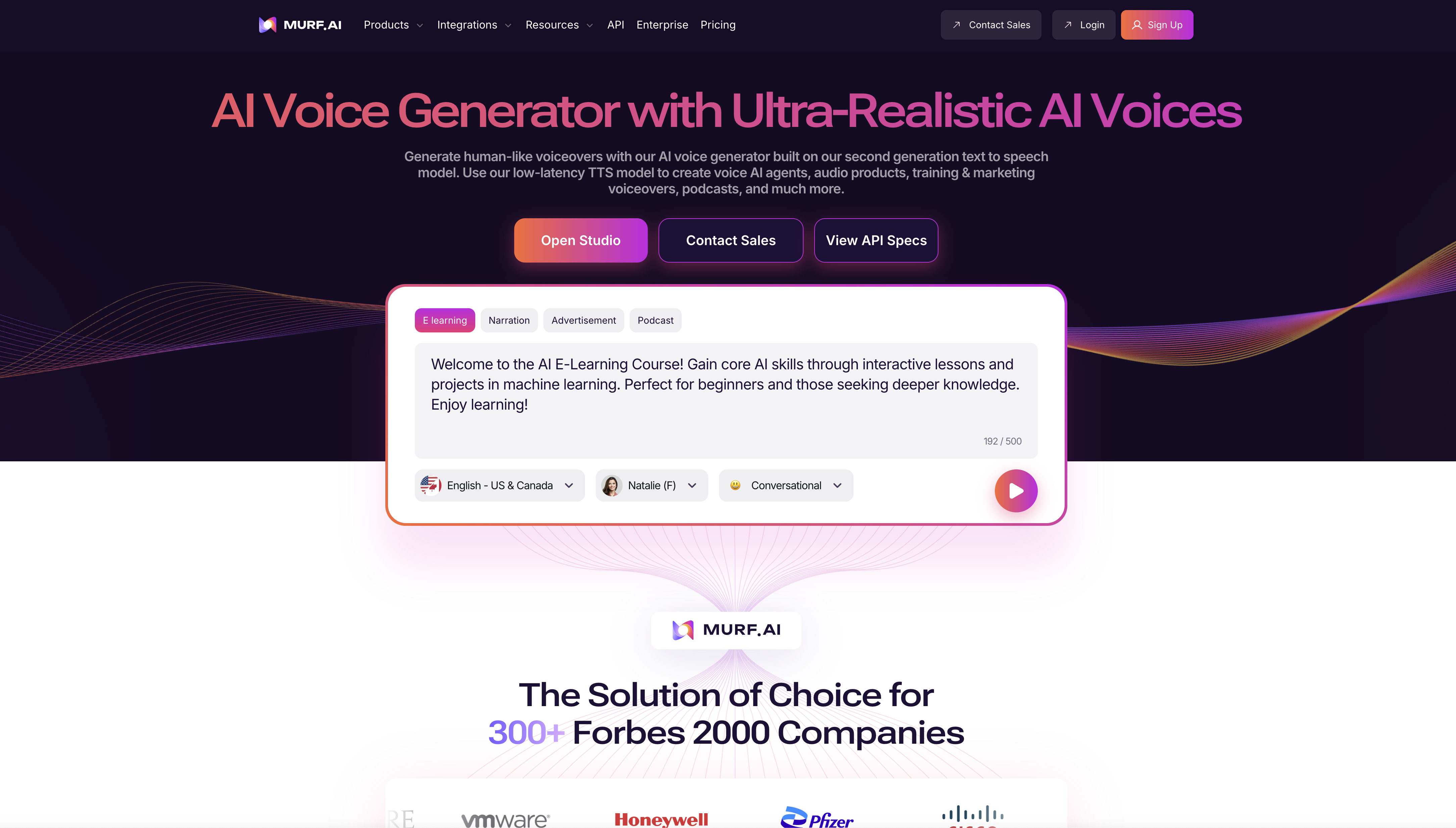 Murf AI - Screenshot showing the interface and features of this AI tool