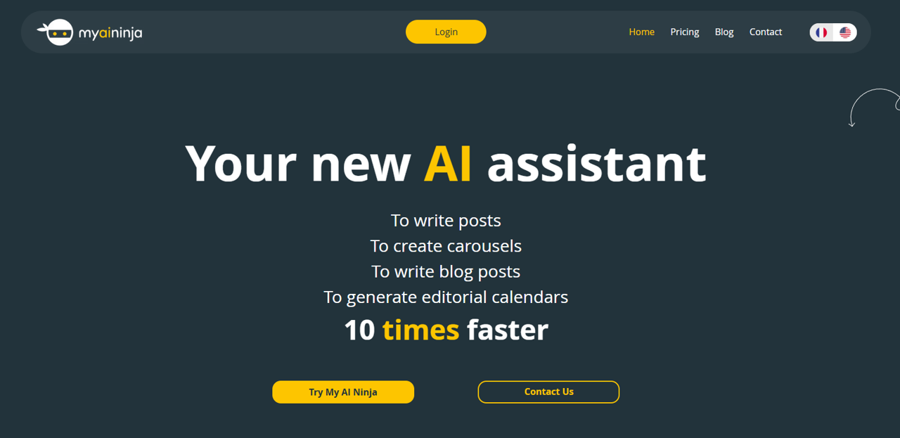 myAIninja - Screenshot showing the interface and features of this AI tool