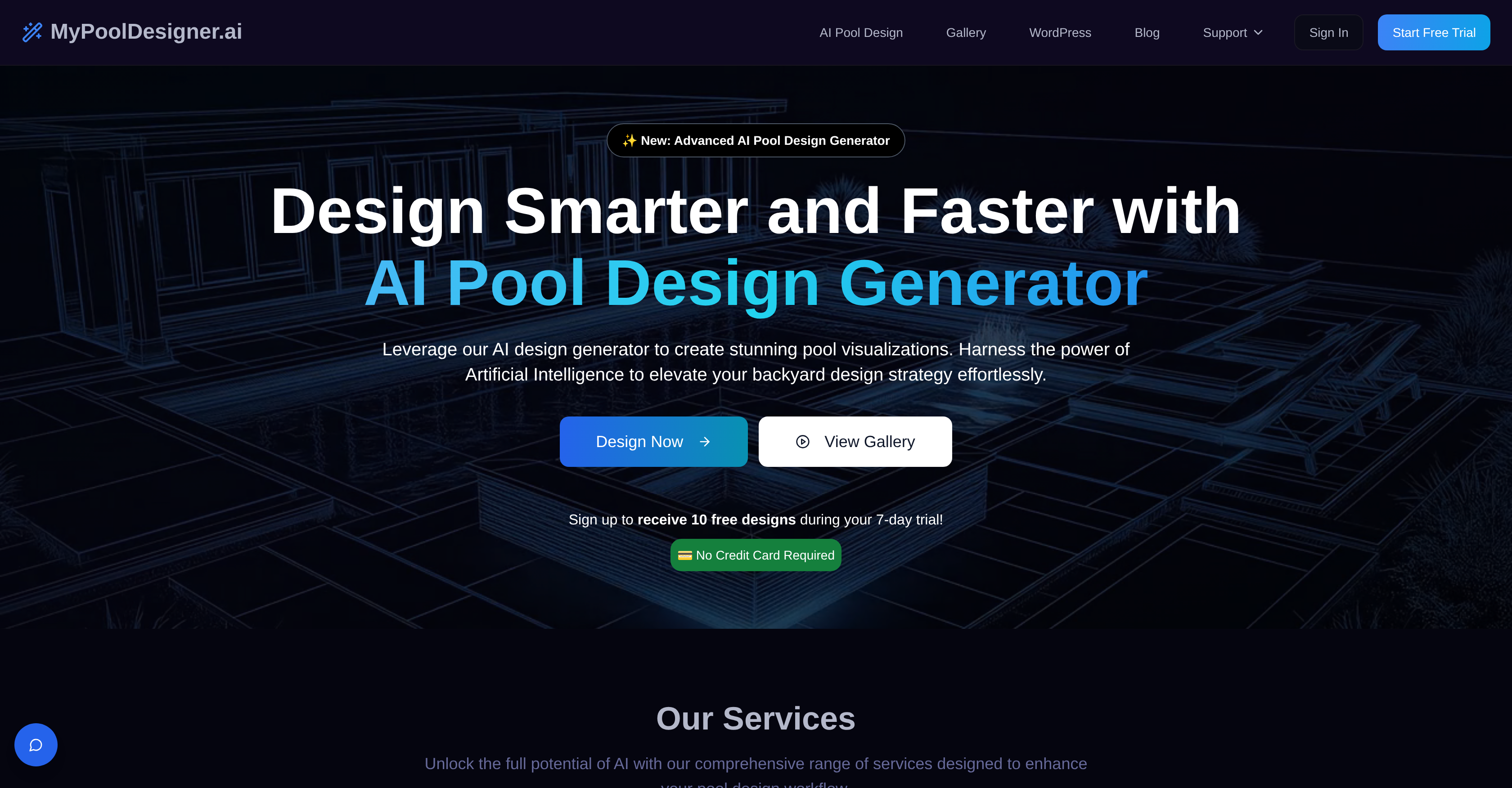 MyPoolDesigner.ai - Screenshot showing the interface and features of this AI tool