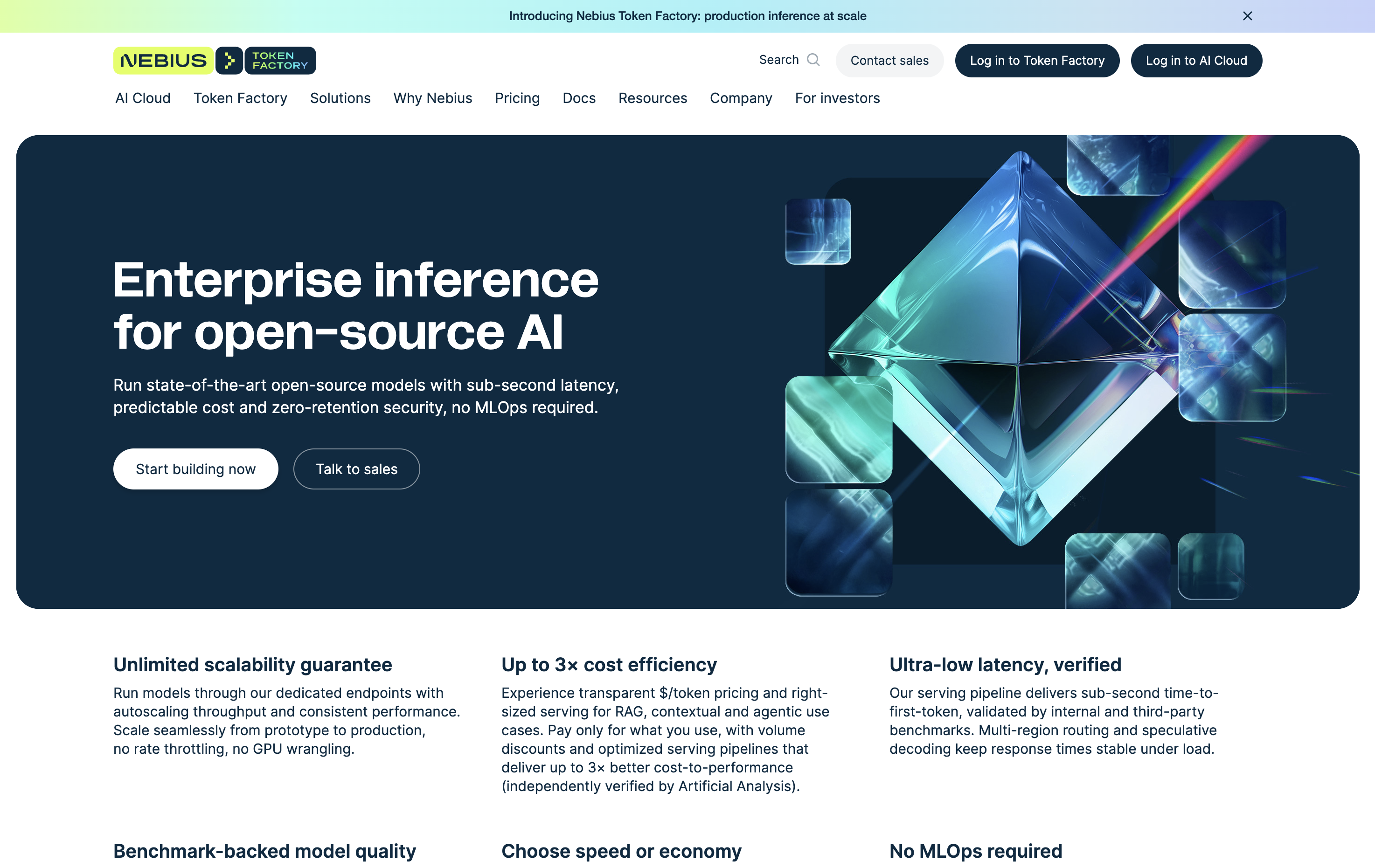 Nebius Token Factoryv1.1 - Screenshot showing the interface and features of this AI tool