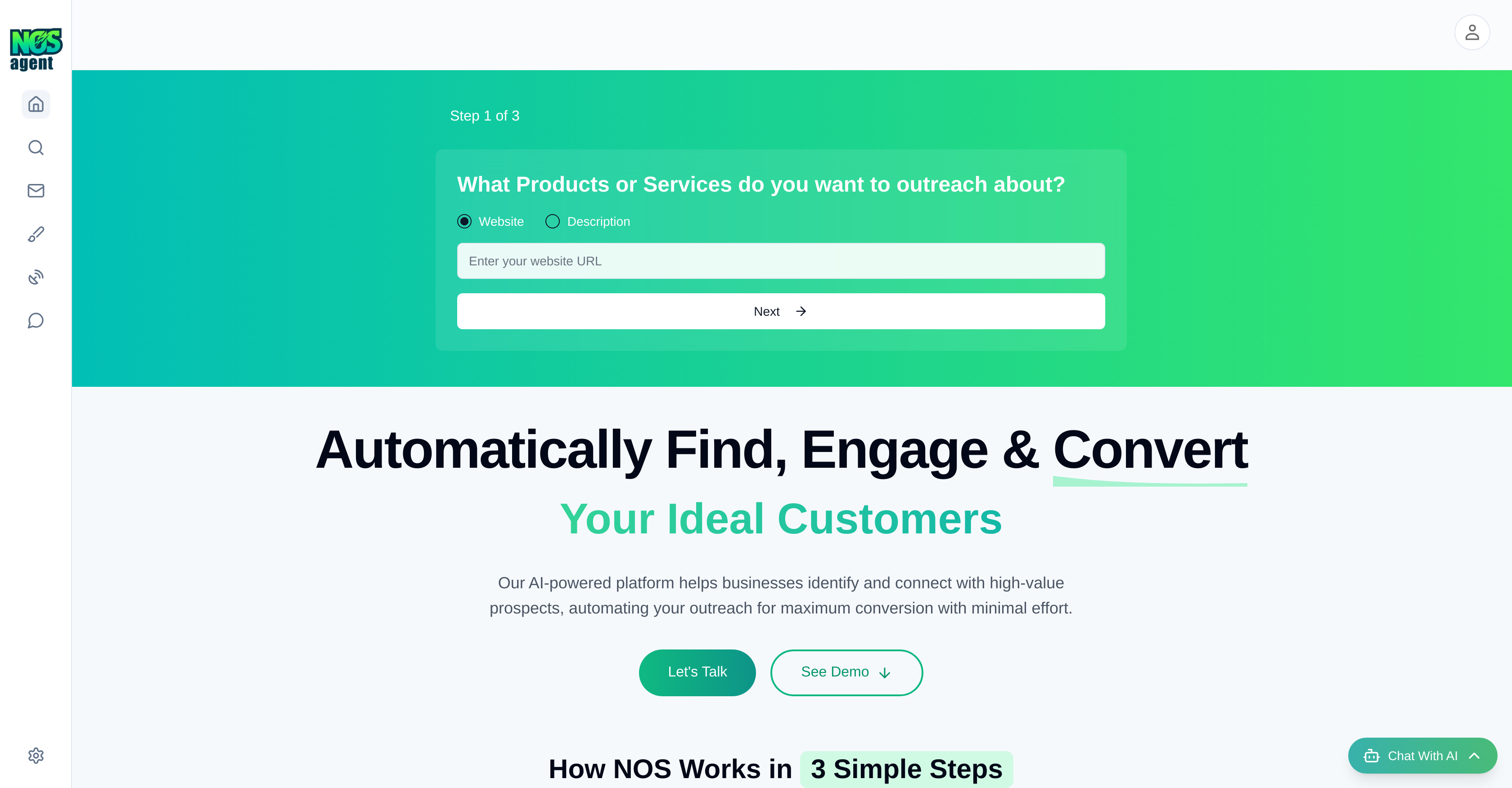 NOS Agent - Screenshot showing the interface and features of this AI tool