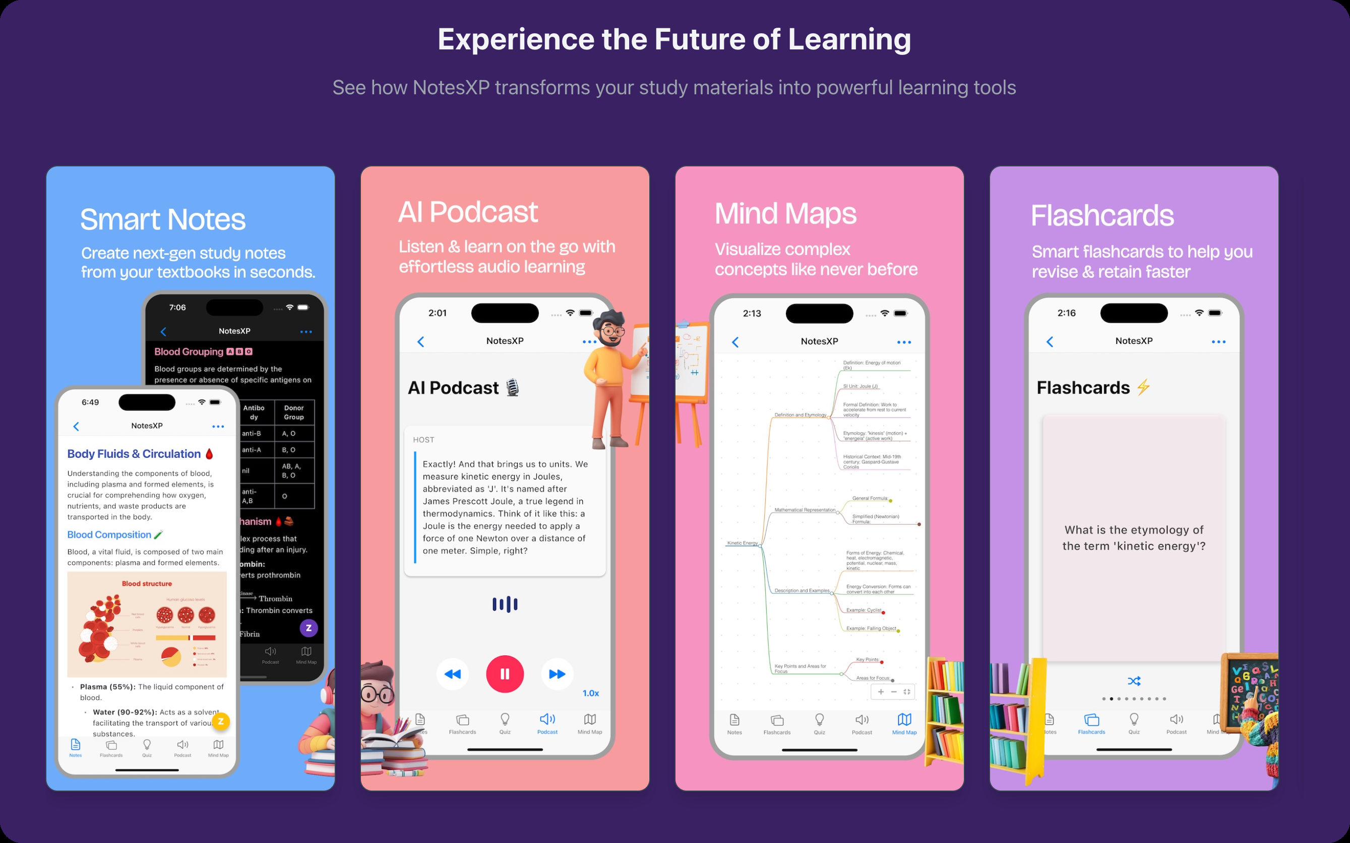 NotesXP - Study Helper AI - Screenshot showing the interface and features of this AI tool