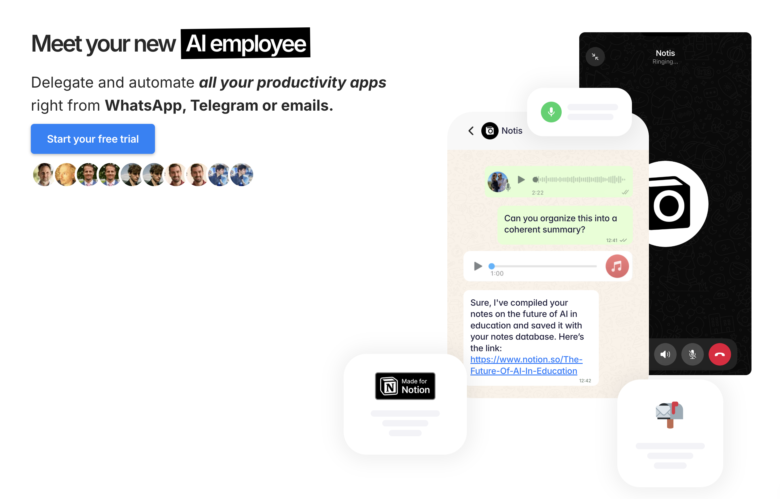 Notis9.25 - Screenshot showing the interface and features of this AI tool