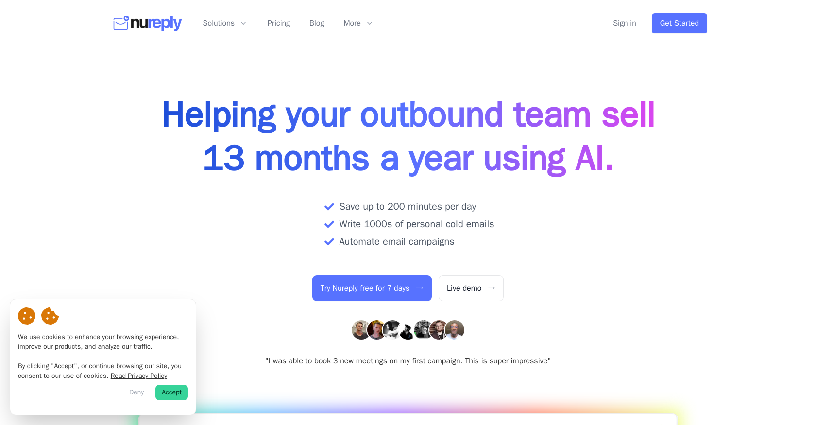 Nureply - Screenshot showing the interface and features of this AI tool