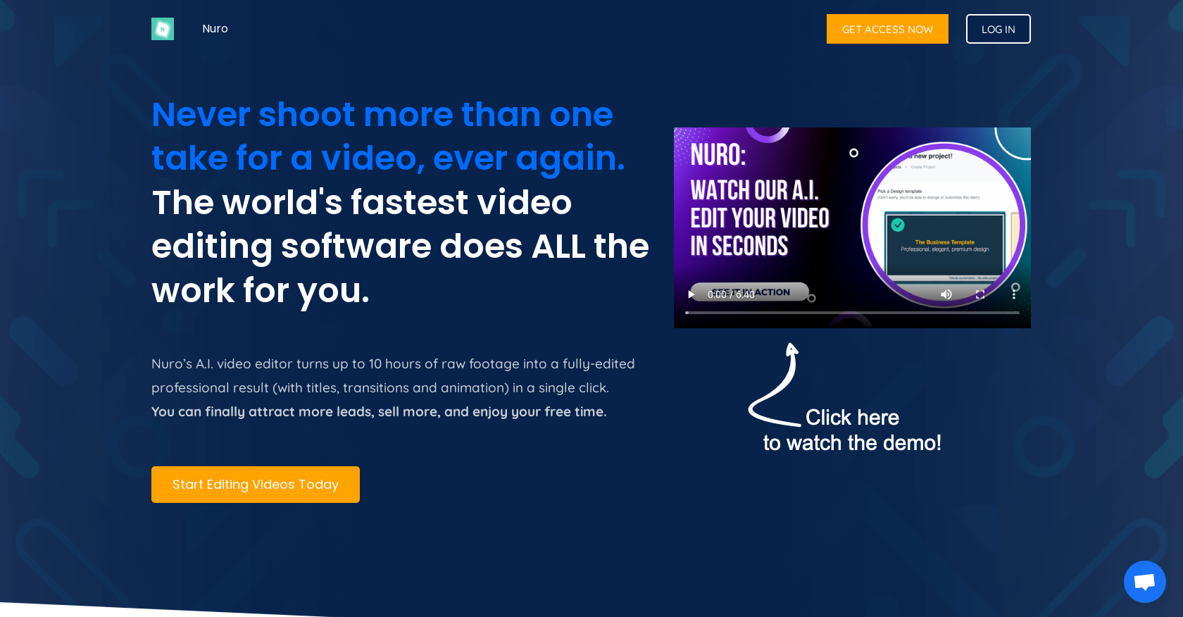 Nuro.video - Screenshot showing the interface and features of this AI tool