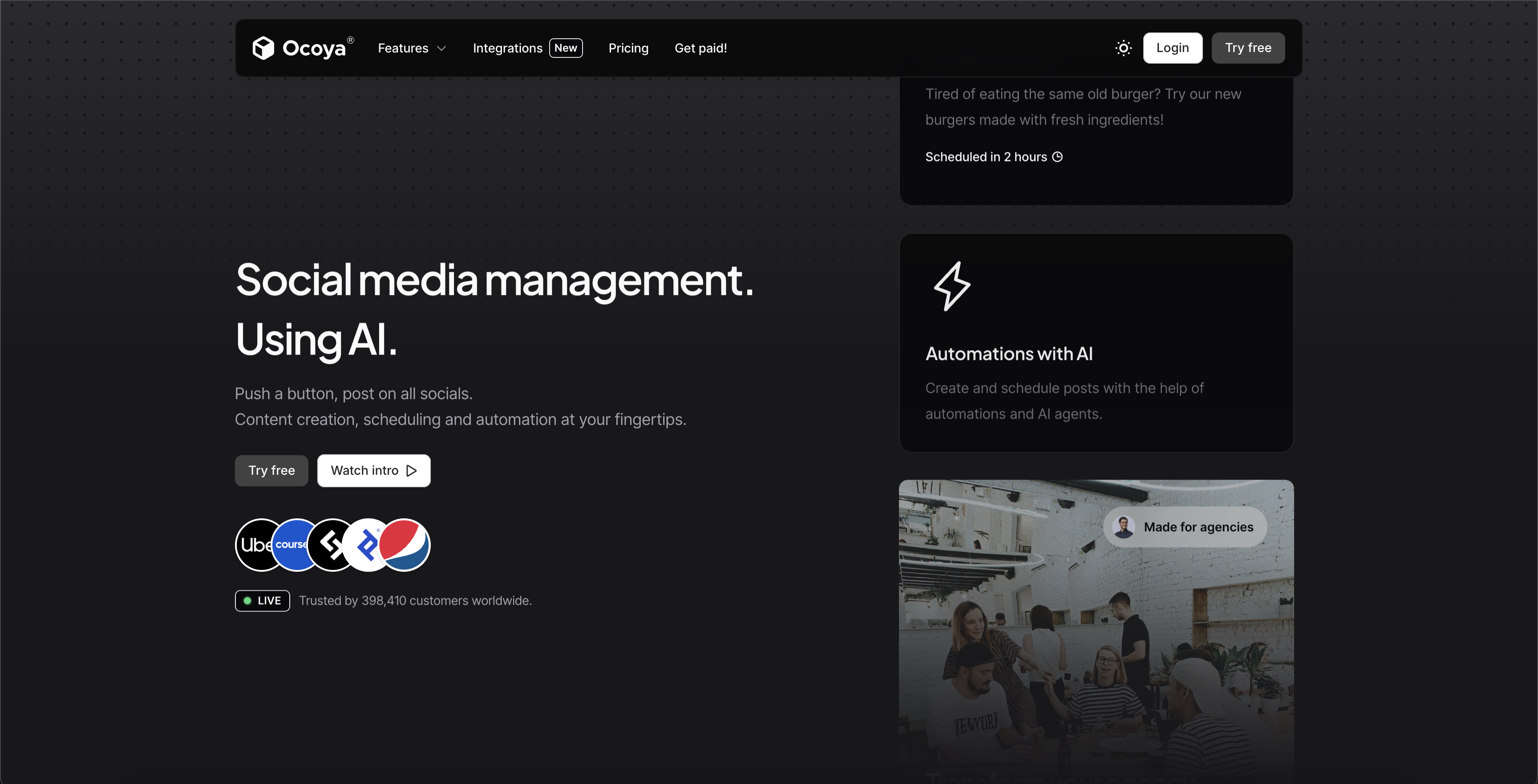Ocoya - Screenshot showing the interface and features of this AI tool