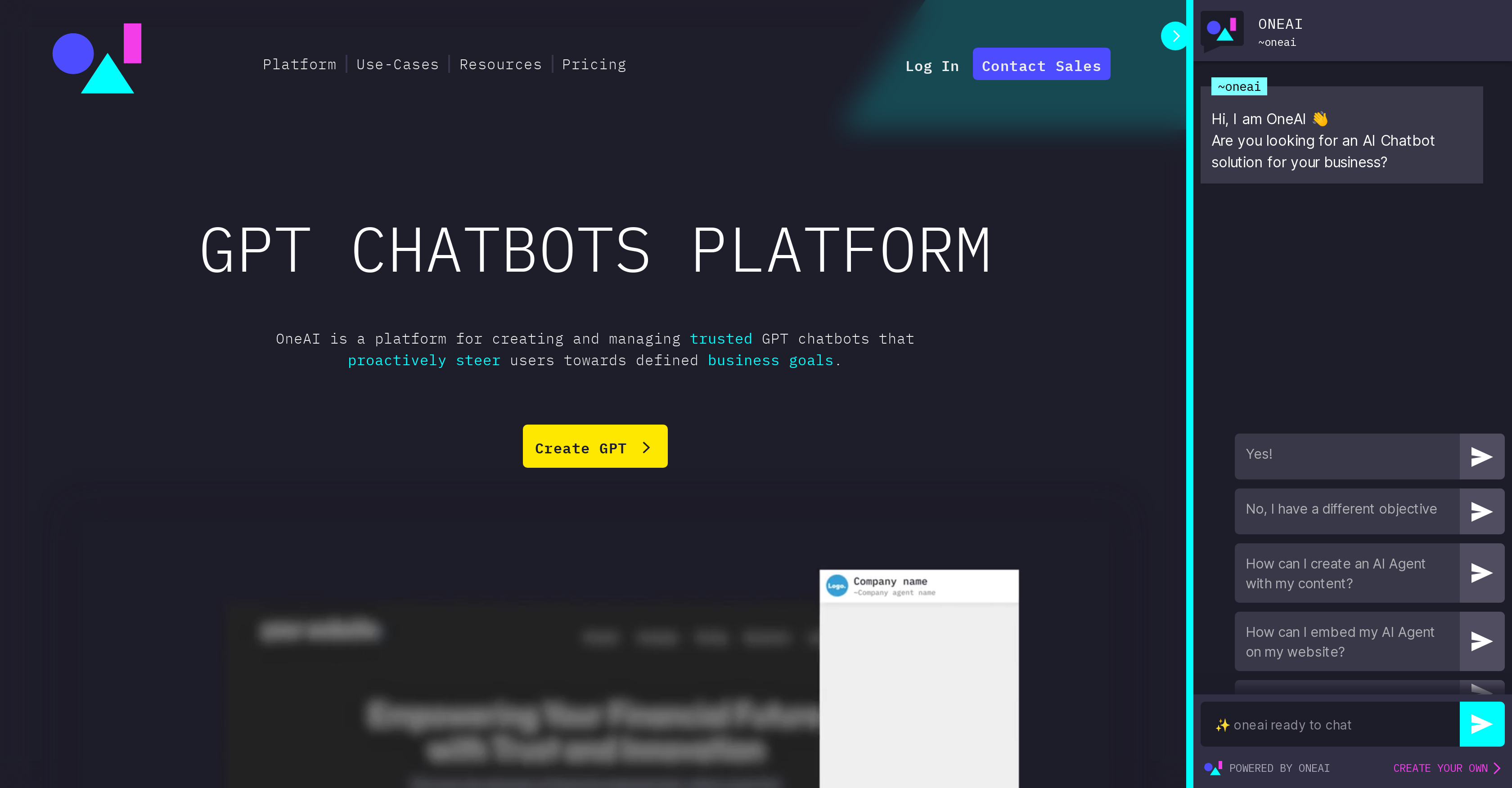 One AI - Screenshot showing the interface and features of this AI tool
