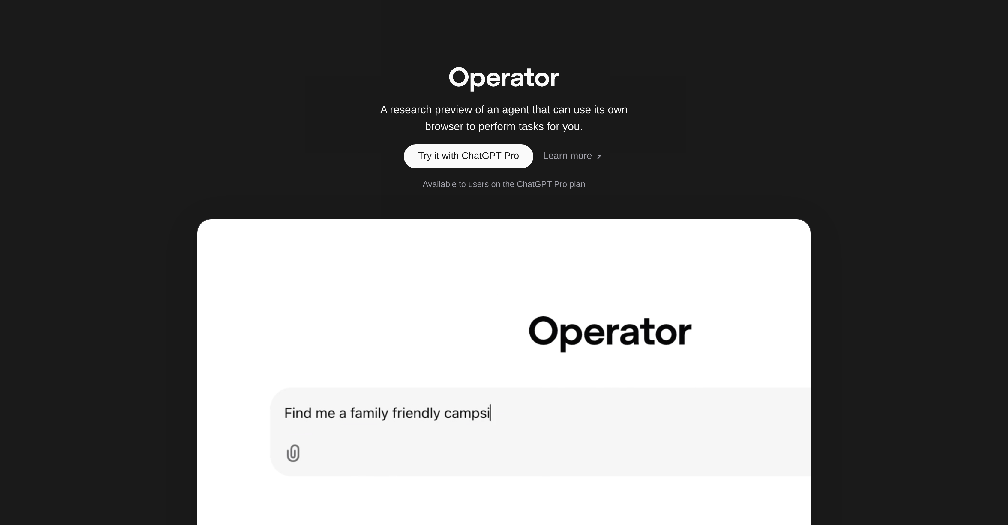 OpenAI Operatorv3 - Screenshot showing the interface and features of this AI tool