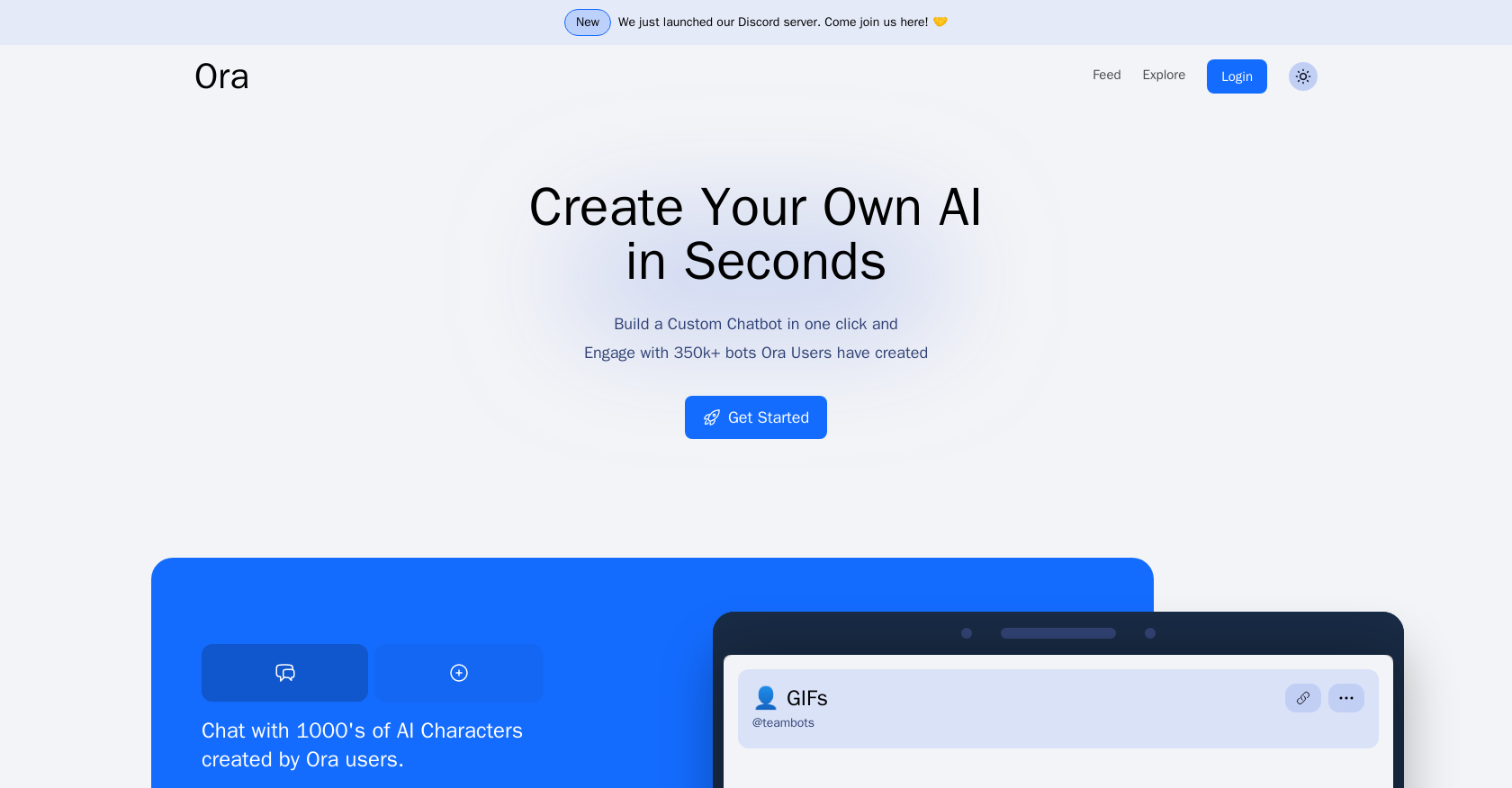 Ora.ai - Screenshot showing the interface and features of this AI tool