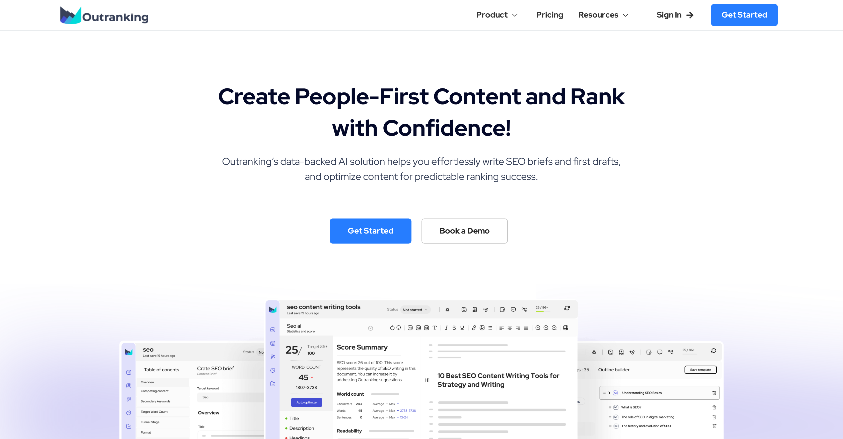 Outranking - Screenshot showing the interface and features of this AI tool