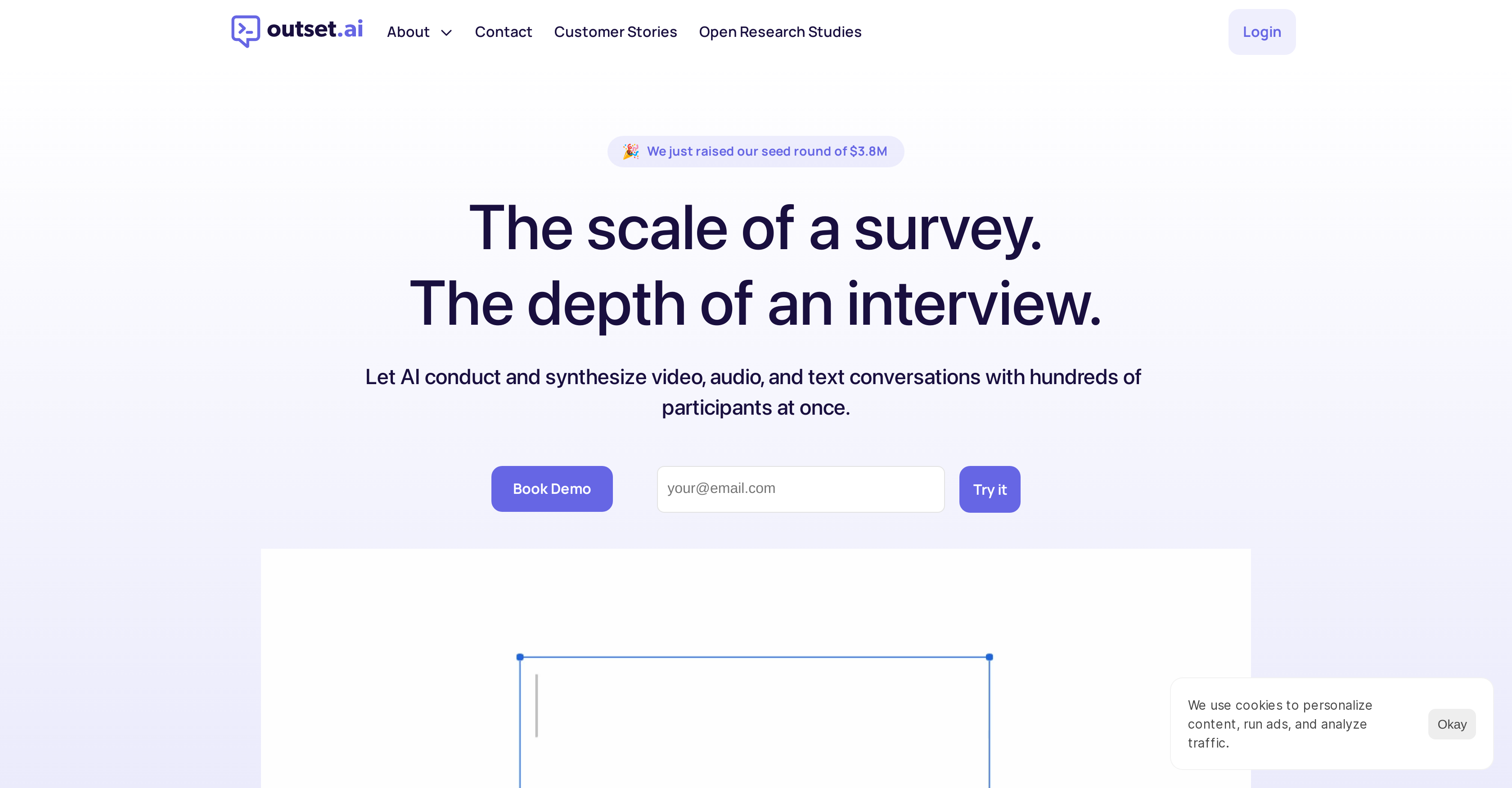 Outset - Screenshot showing the interface and features of this AI tool