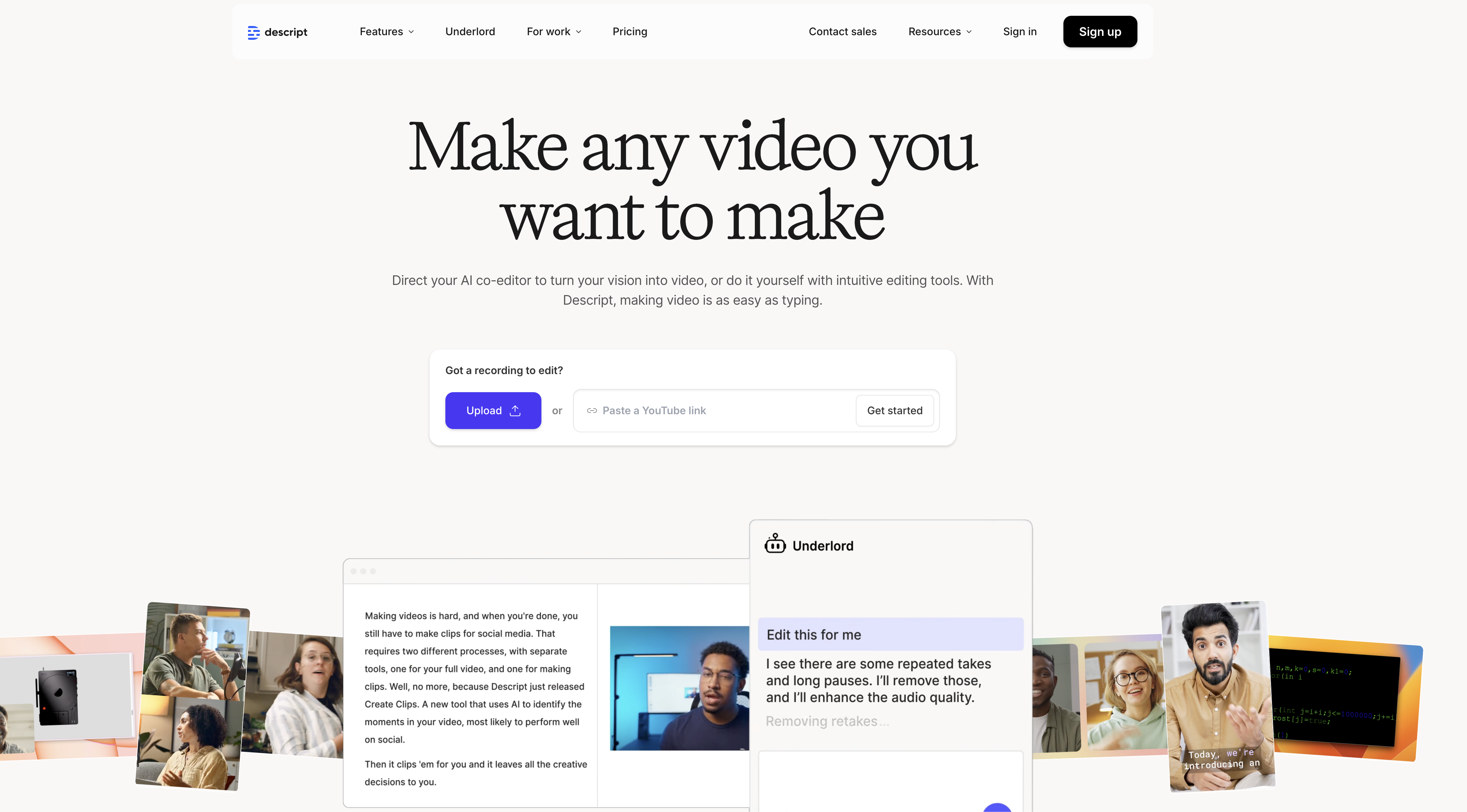 Descript - AI Speech - Screenshot showing the interface and features of this AI tool