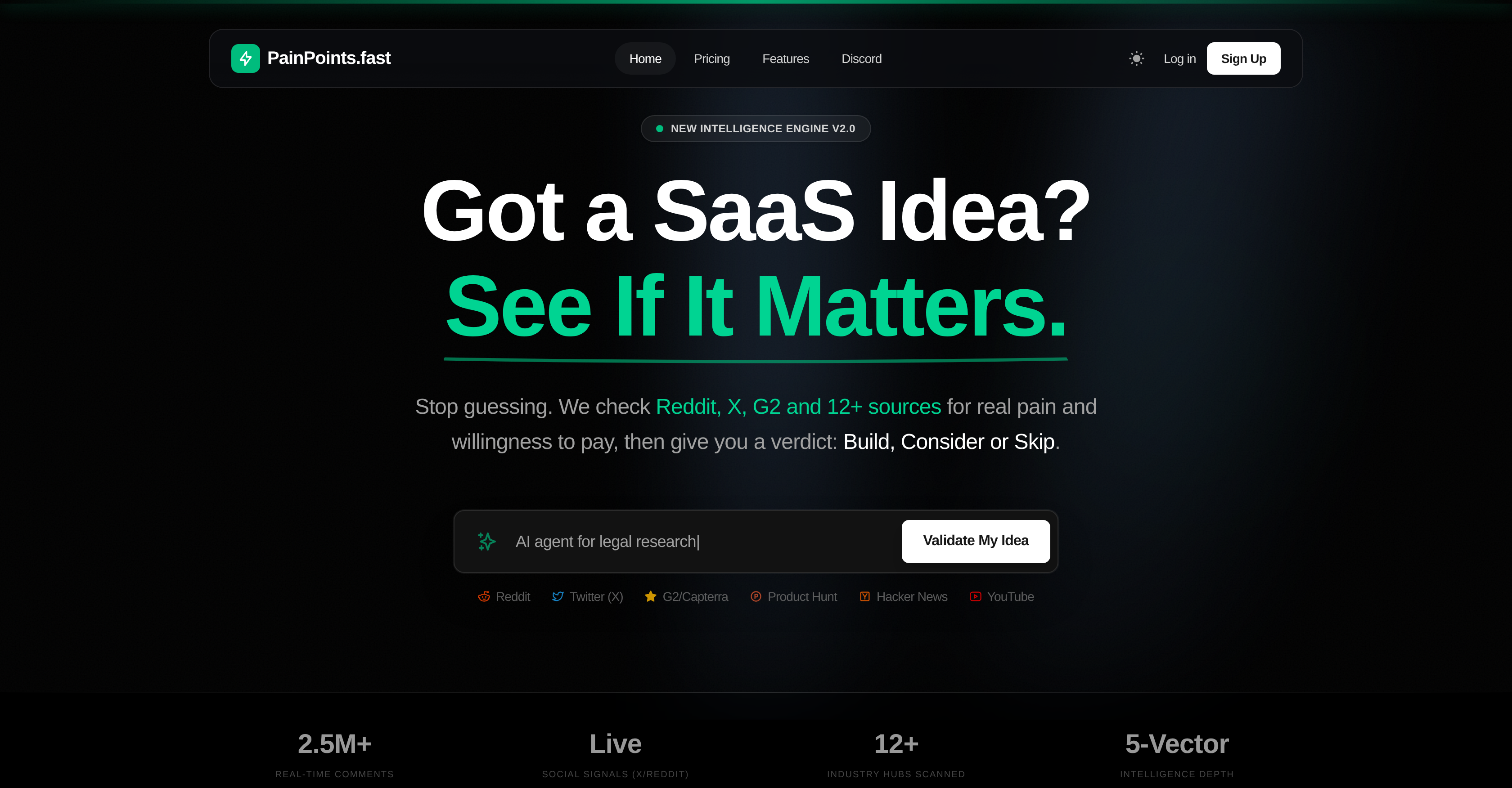 PainPoints.fast - Screenshot showing the interface and features of this AI tool
