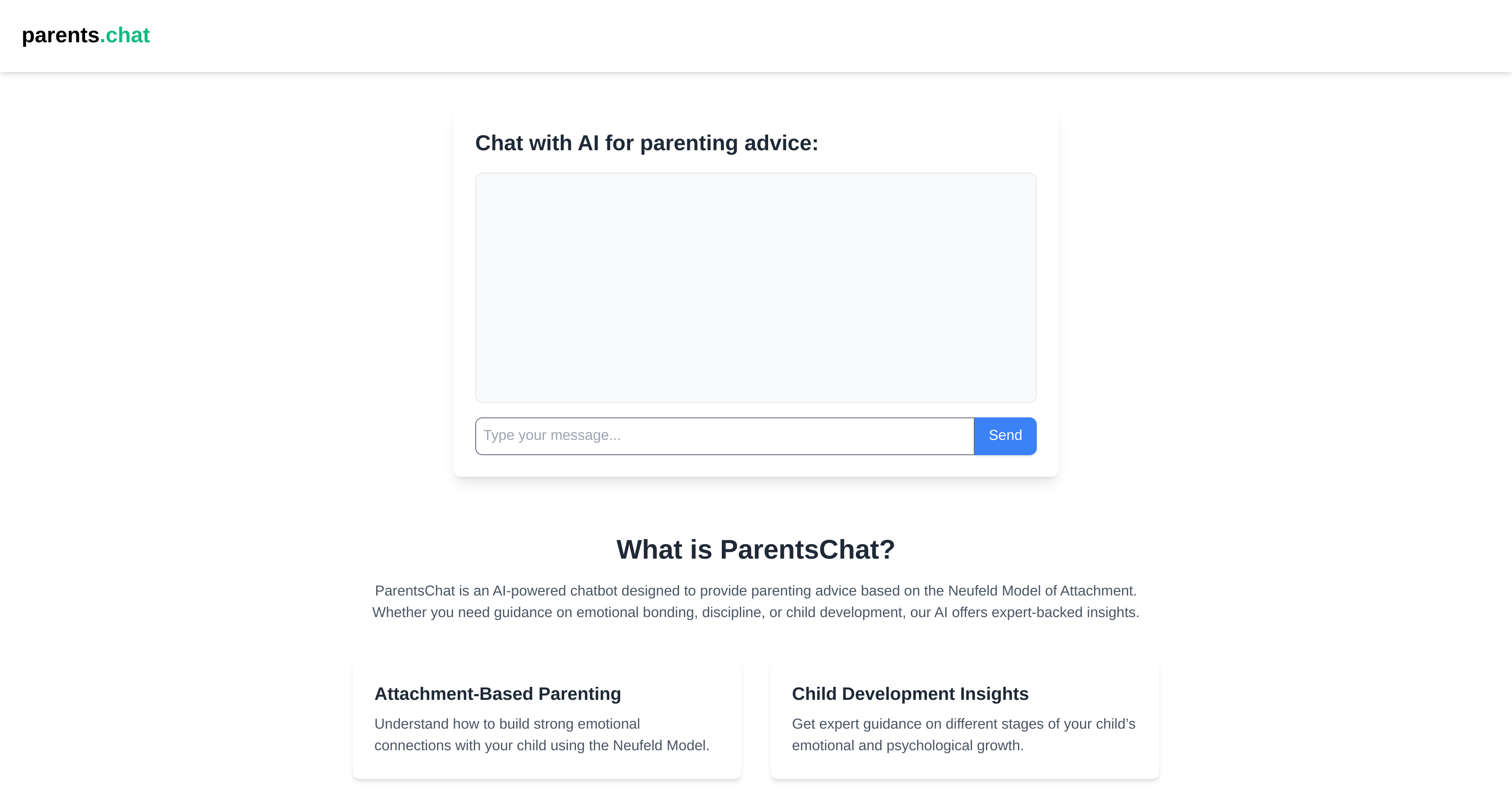 ParentsChat - Screenshot showing the interface and features of this AI tool