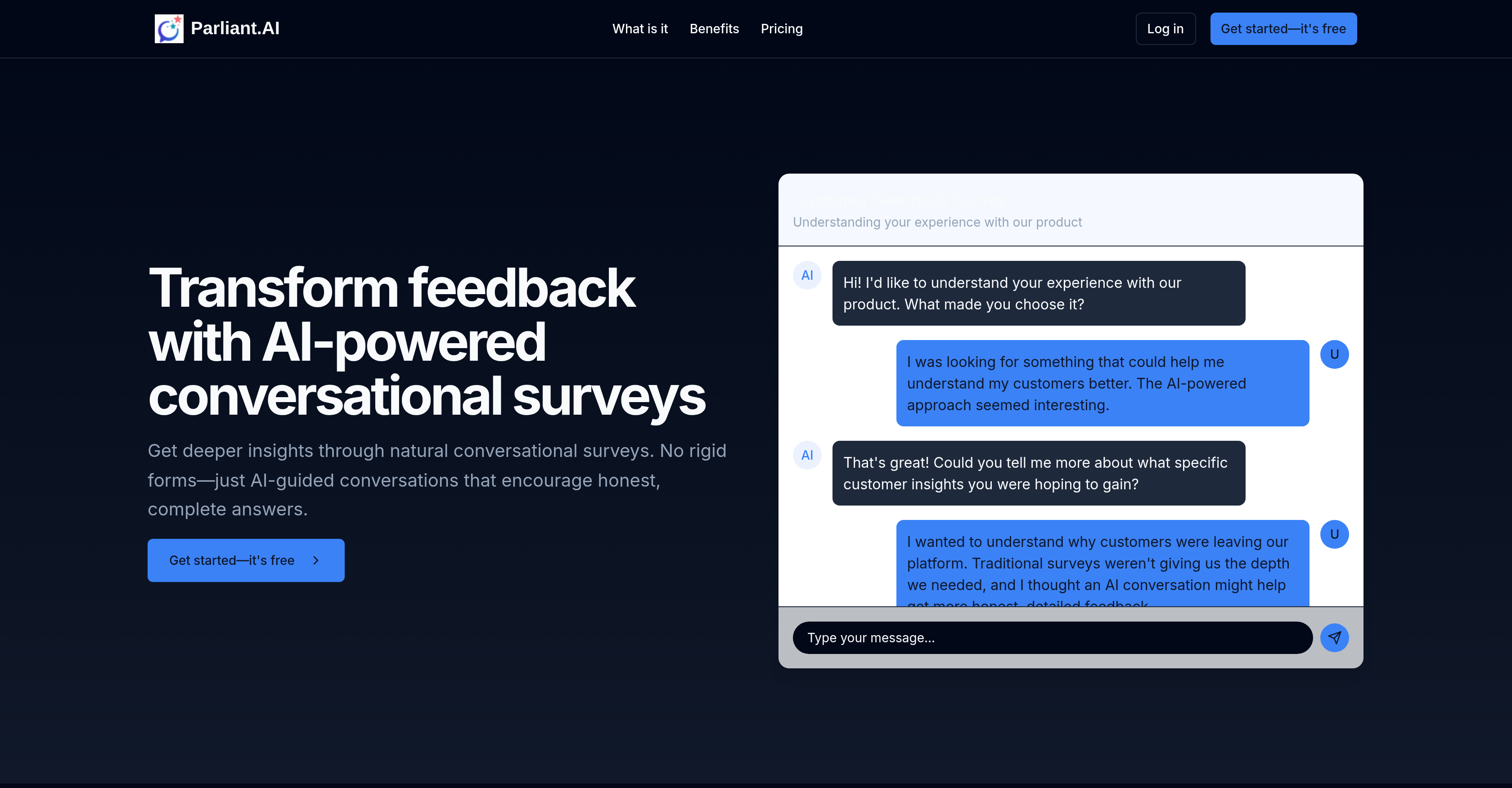 Parliant.AI - Screenshot showing the interface and features of this AI tool