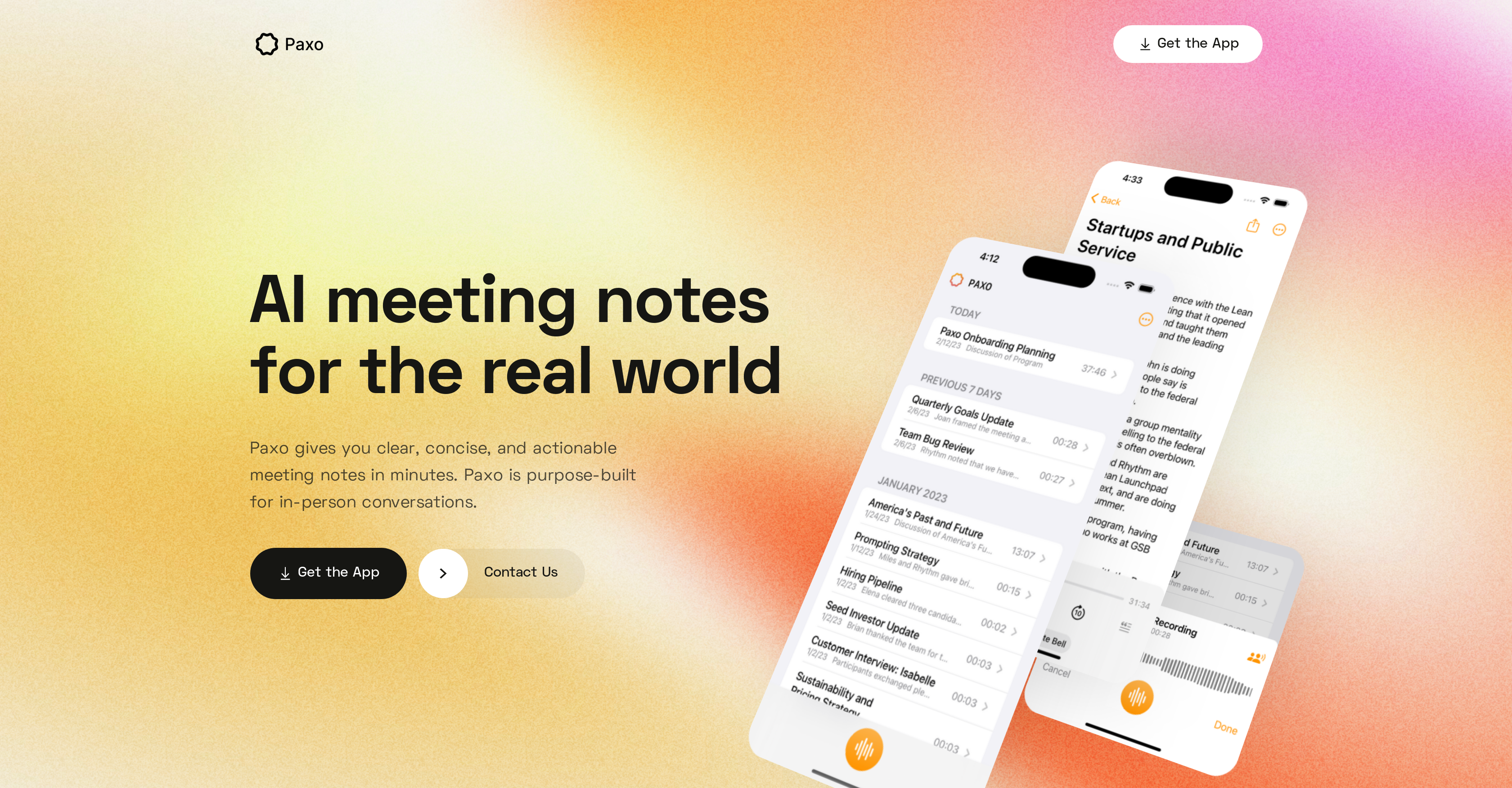 Paxo - Screenshot showing the interface and features of this AI tool