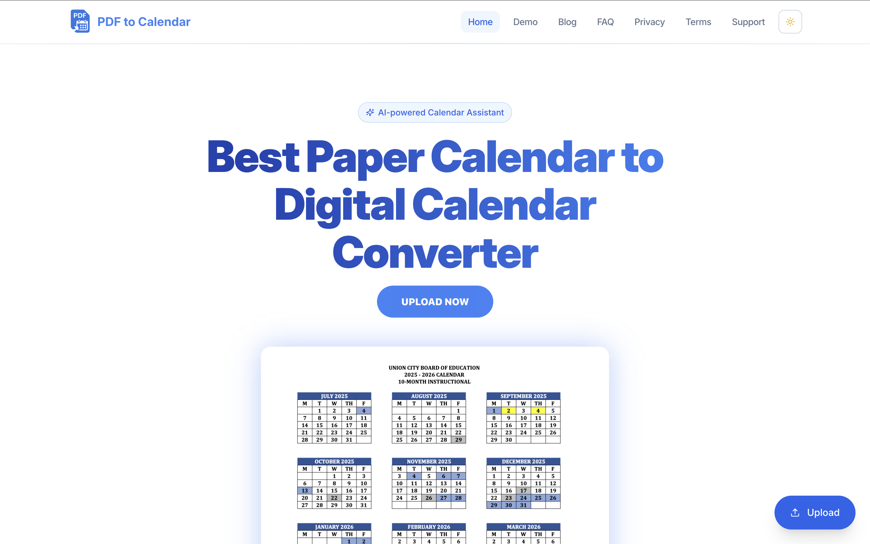 PDF to Calendar - Screenshot showing the interface and features of this AI tool