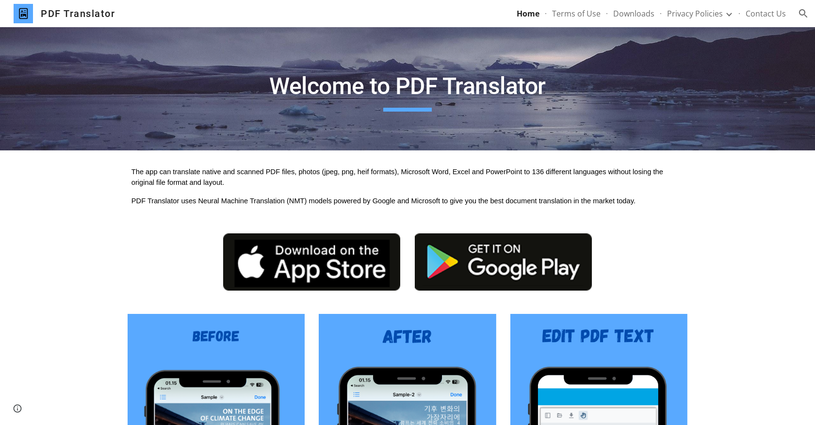 PDF Translator - Screenshot showing the interface and features of this AI tool