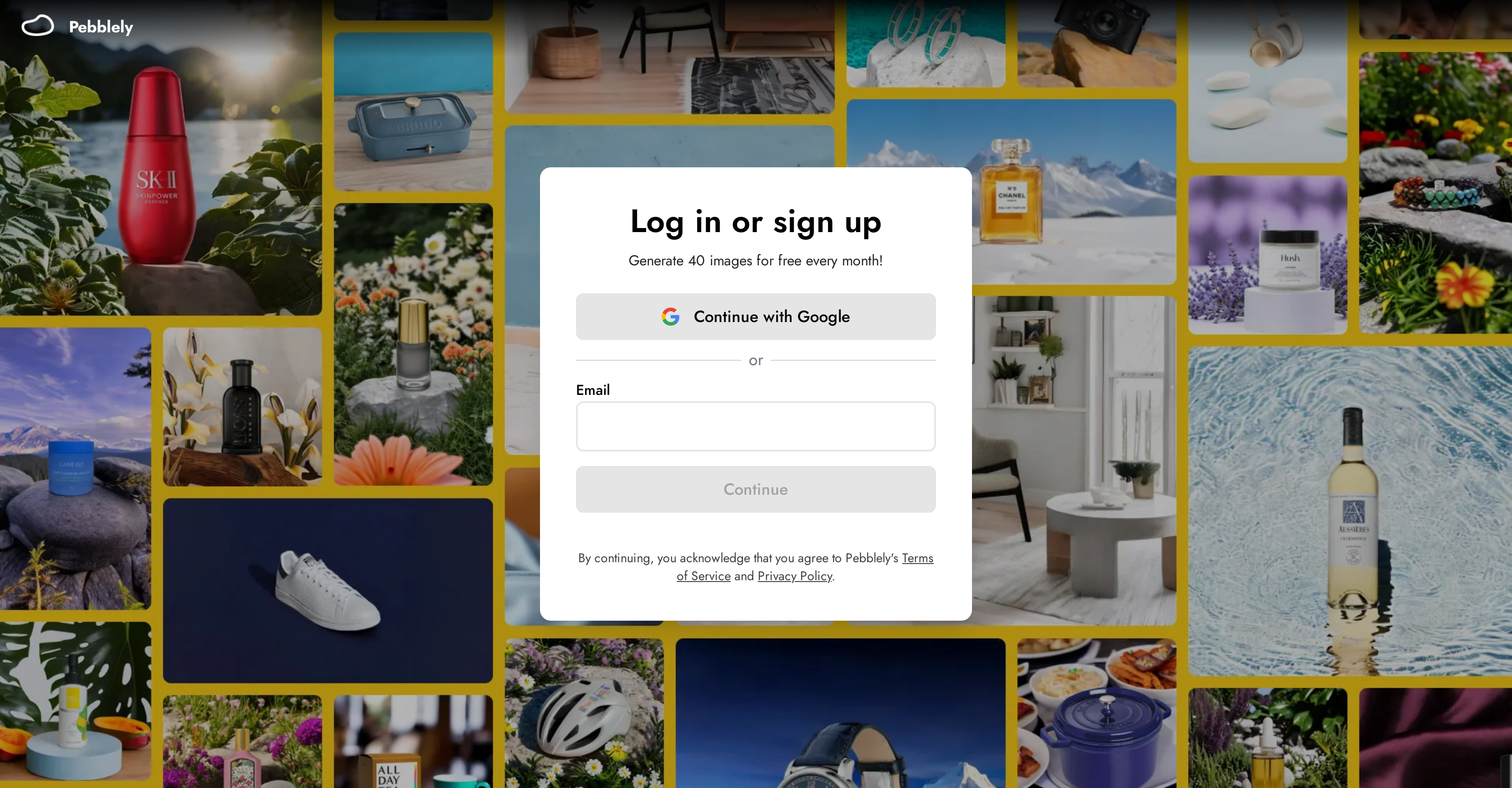 Pebblely - Screenshot showing the interface and features of this AI tool
