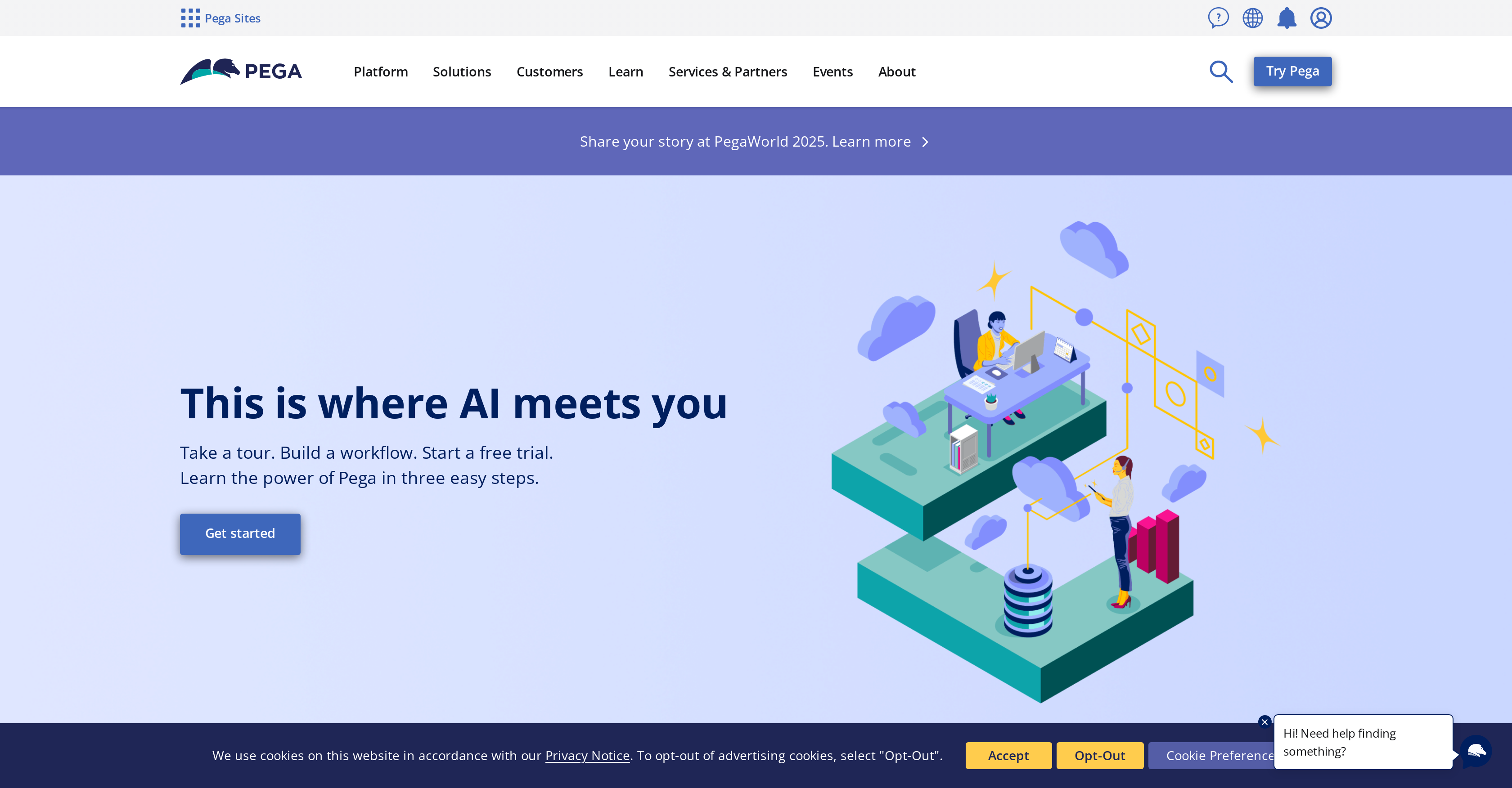 Pega - Screenshot showing the interface and features of this AI tool