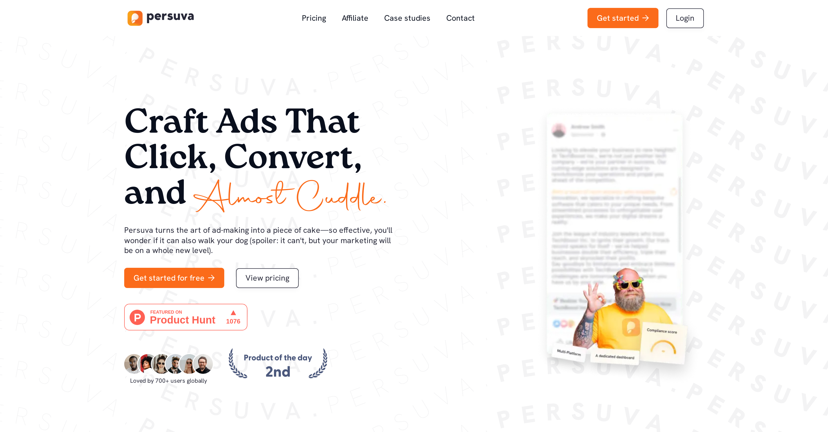 Persuva - Create Ads That Convert - Screenshot showing the interface and features of this AI tool