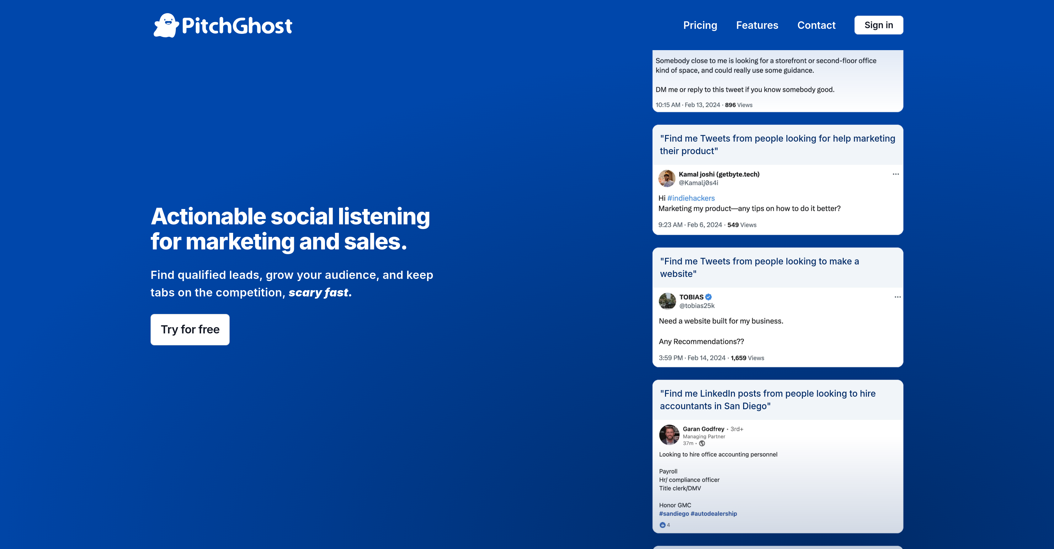 PitchGhost - Screenshot showing the interface and features of this AI tool