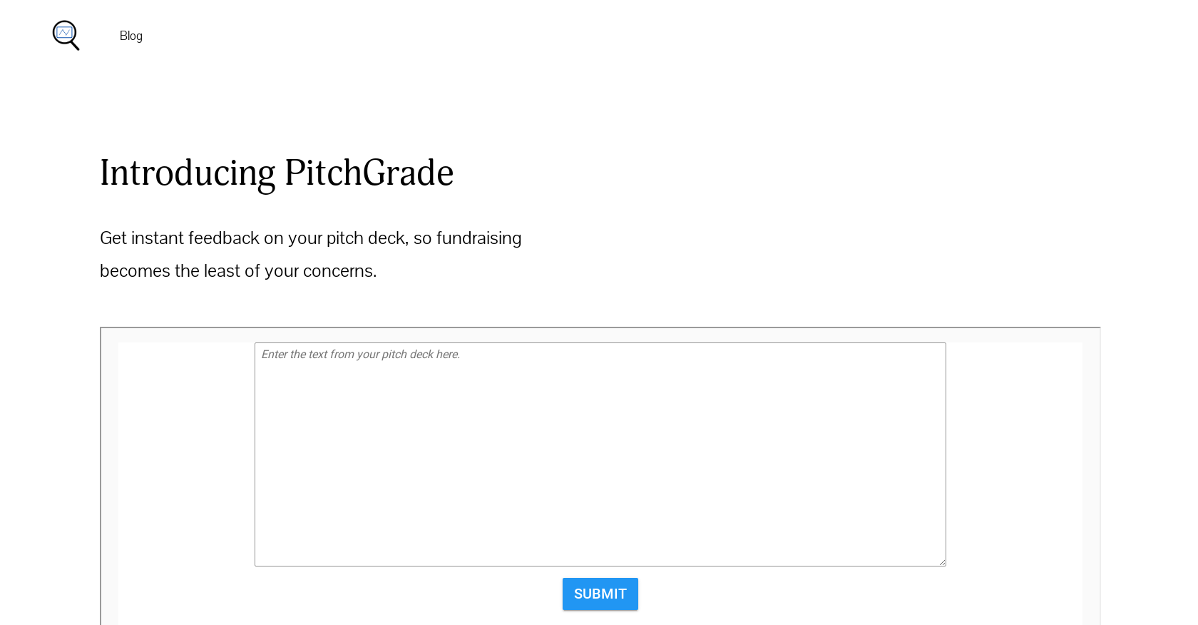 Pitchgrade - Screenshot showing the interface and features of this AI tool