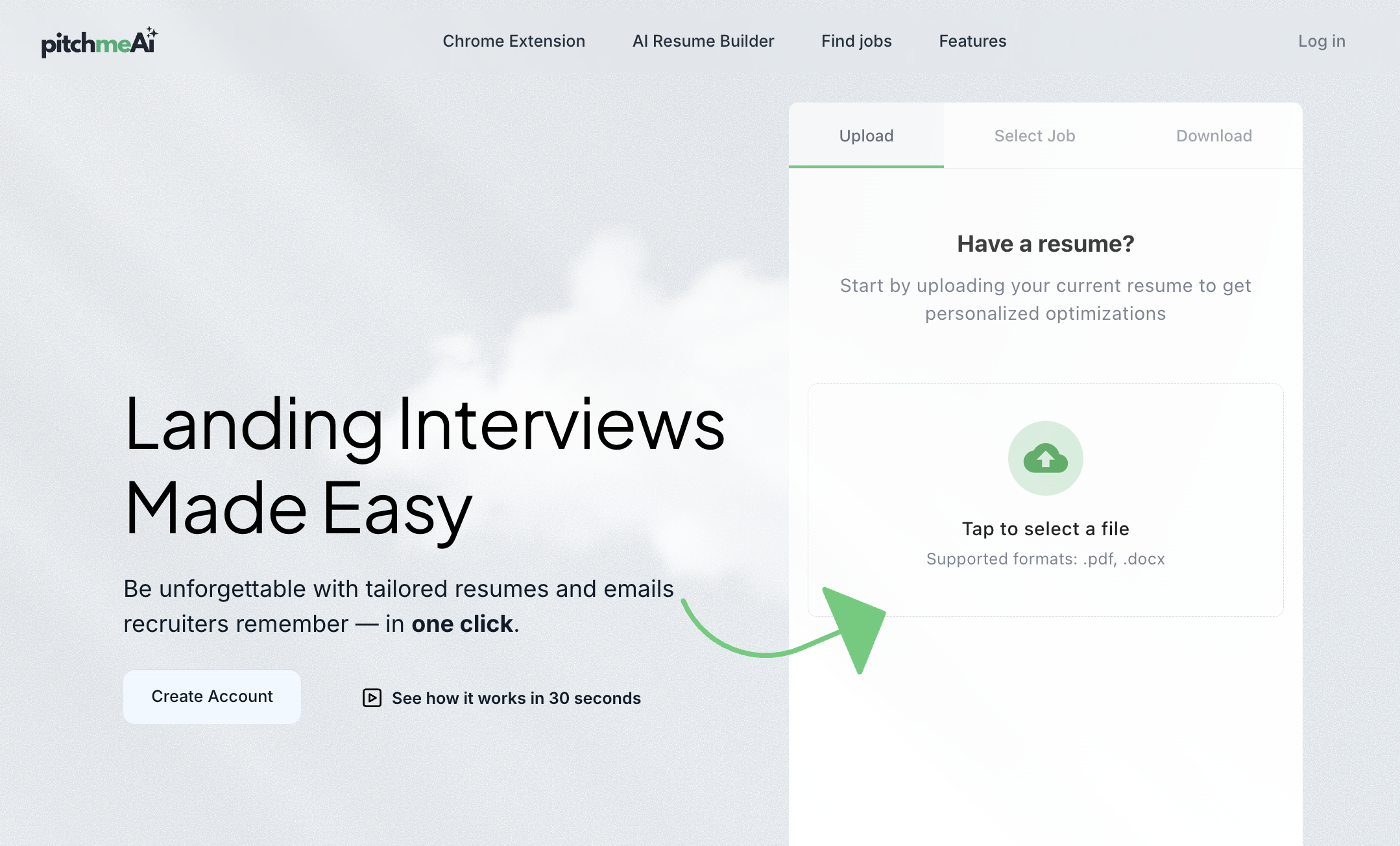 PitchMeAI - Screenshot showing the interface and features of this AI tool