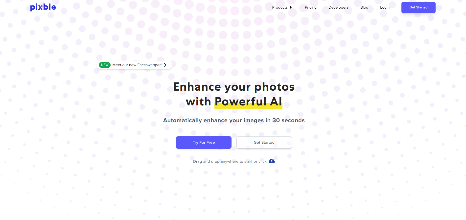 Pixble - Screenshot showing the interface and features of this AI tool