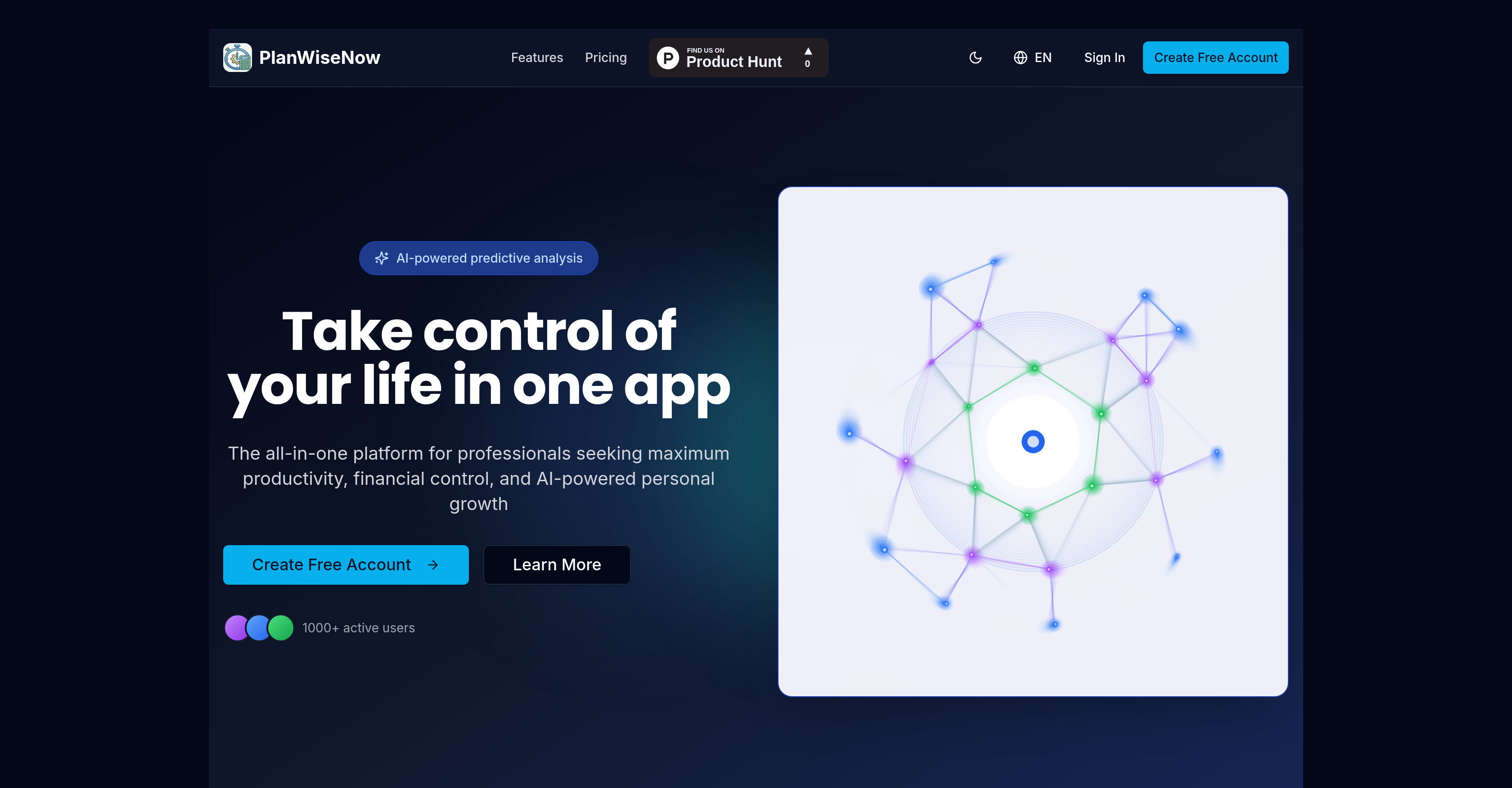 PlanWiseNow - Screenshot showing the interface and features of this AI tool