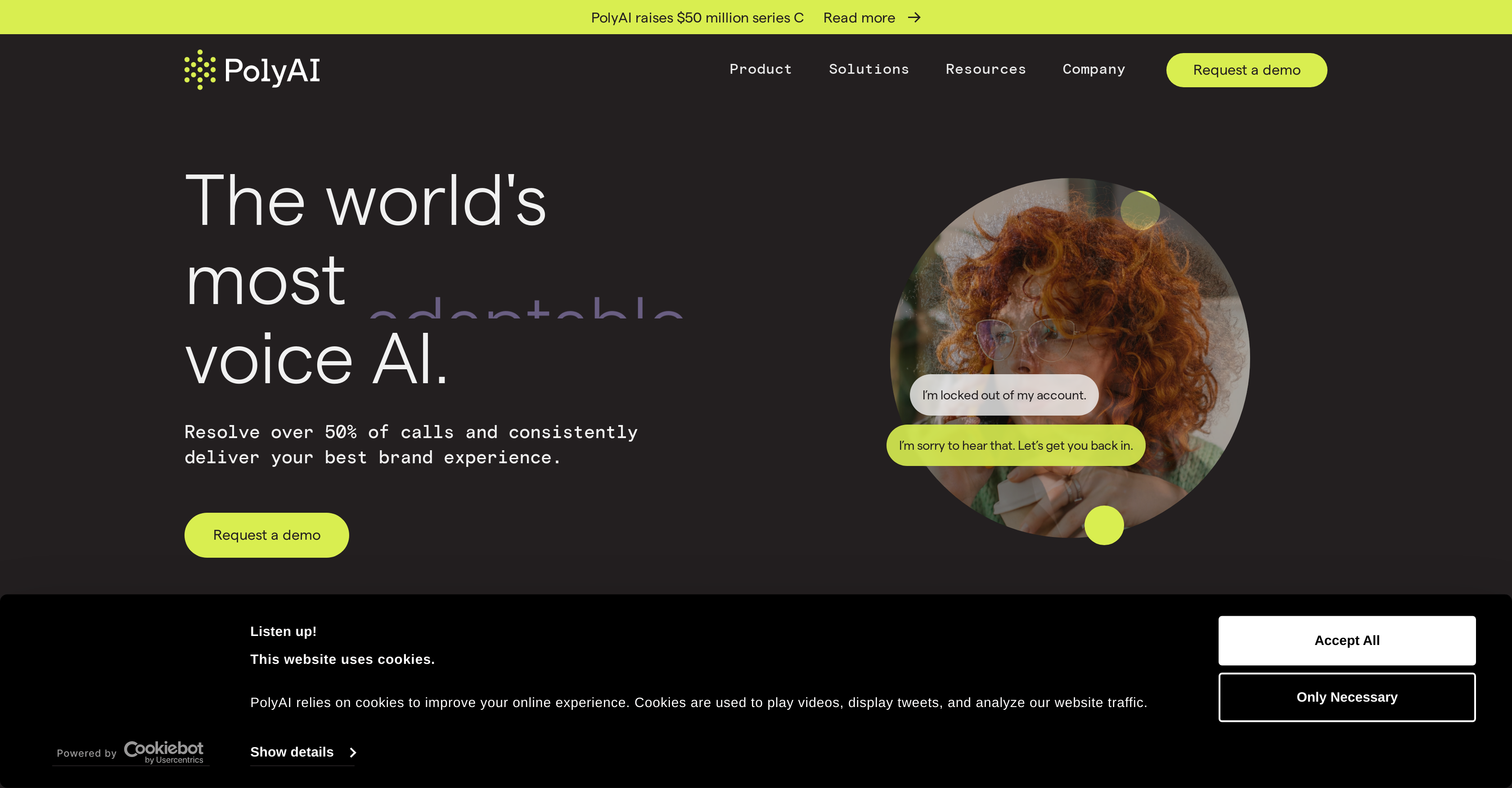 PolyAI Voice Assistant - Screenshot showing the interface and features of this AI tool