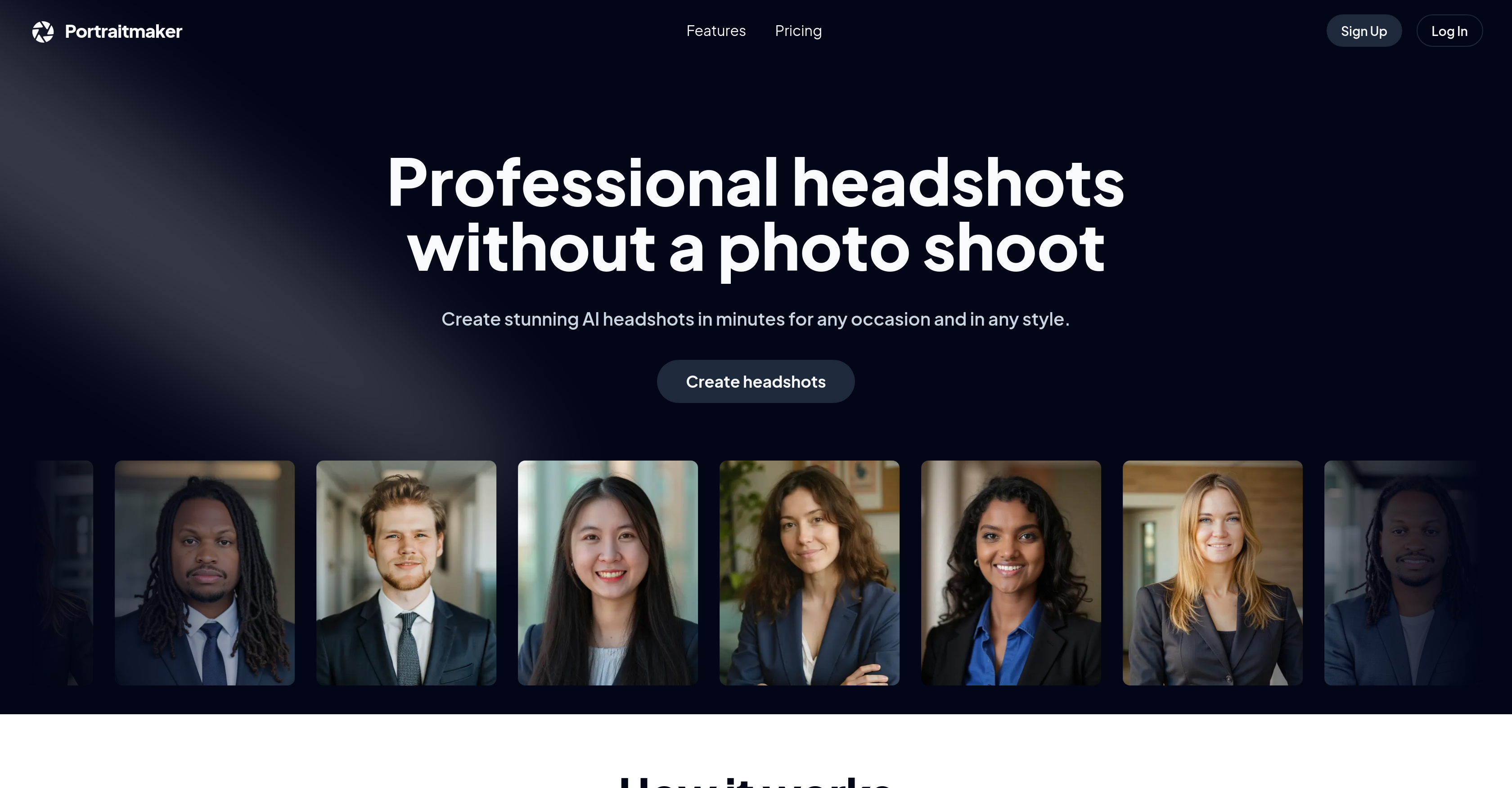Portraitmaker - Screenshot showing the interface and features of this AI tool