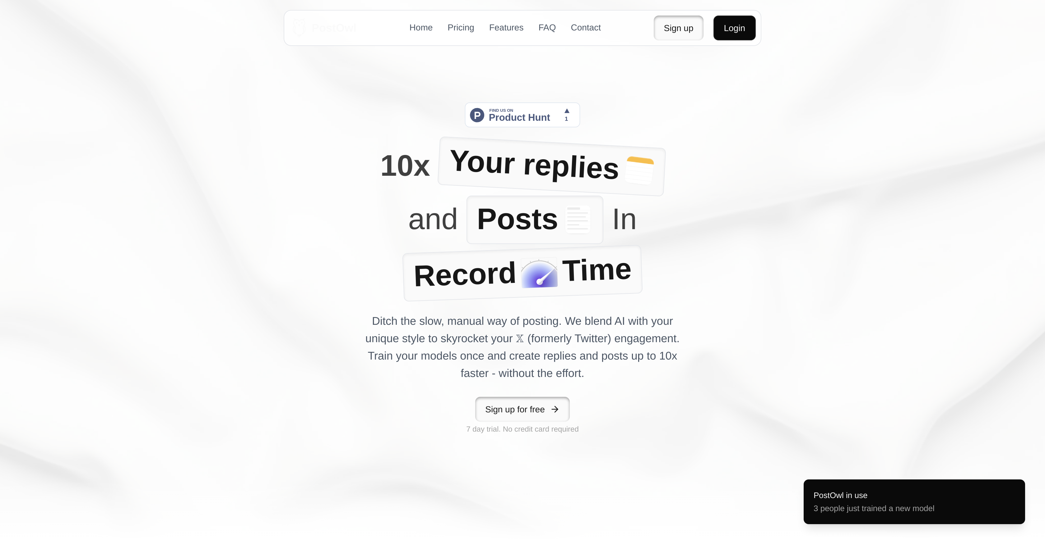 PostOwl - Screenshot showing the interface and features of this AI tool