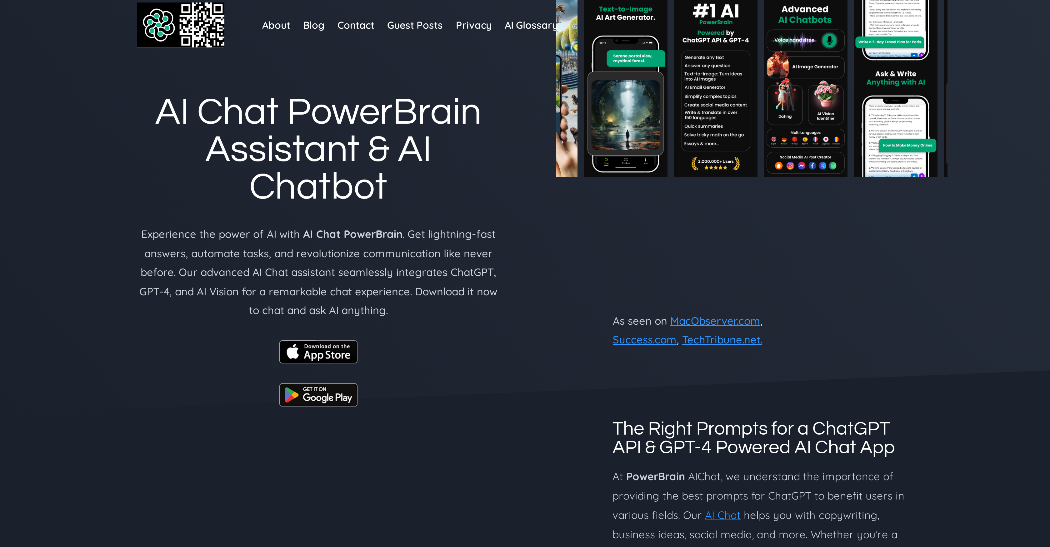 PowerBrain AI Chat - Screenshot showing the interface and features of this AI tool