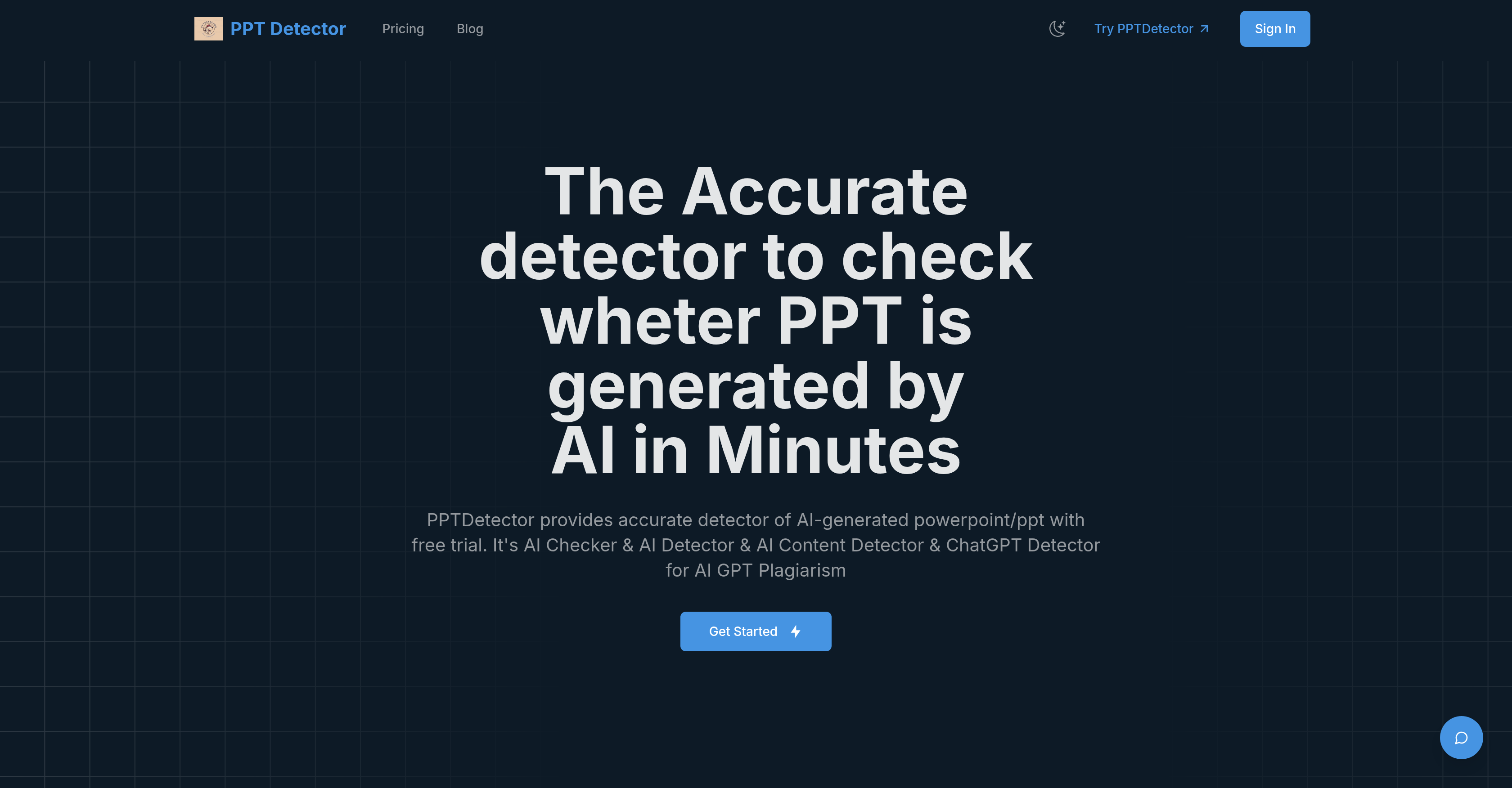PPTDetector - Screenshot showing the interface and features of this AI tool